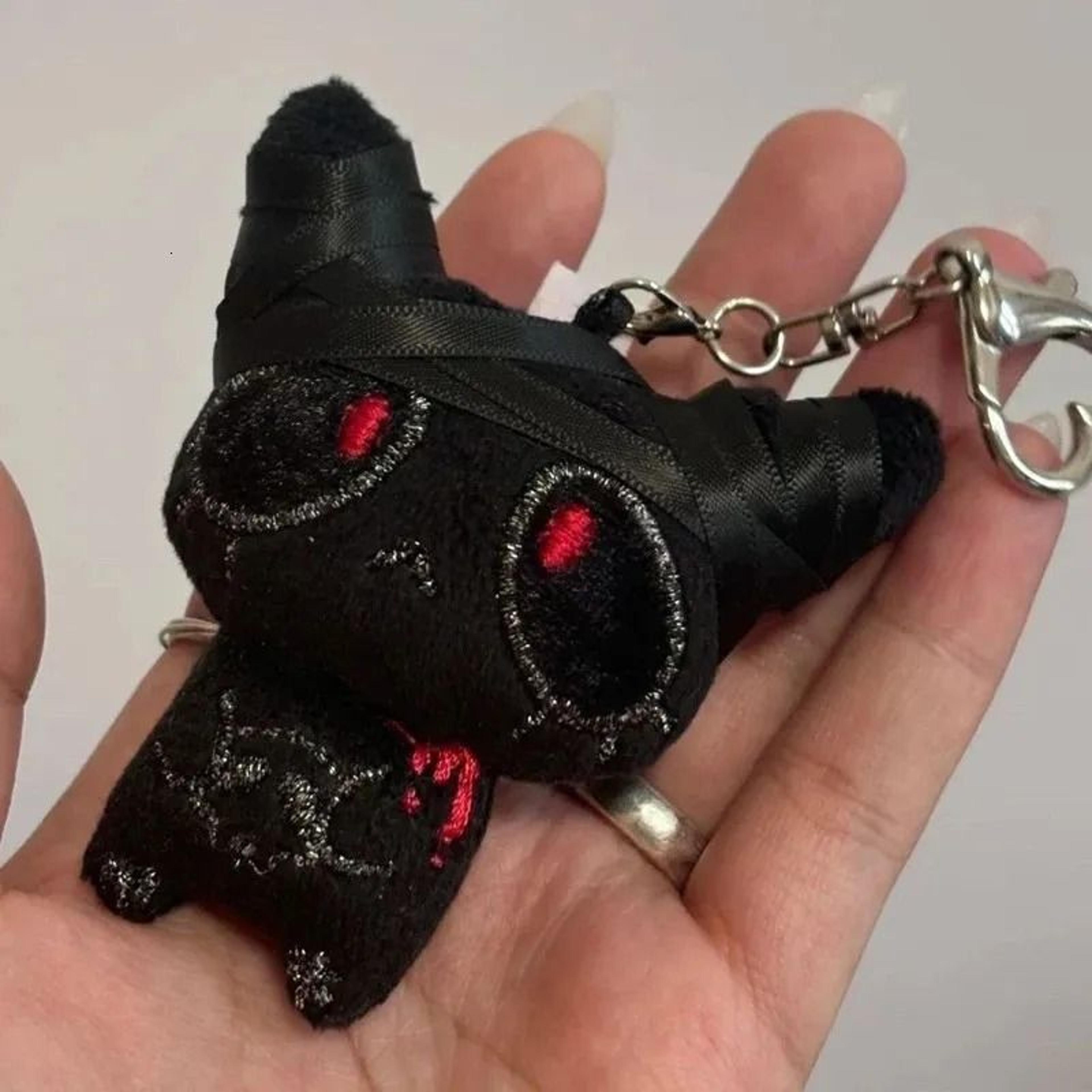 halloween horror plush keychain with bloody monster doll design
