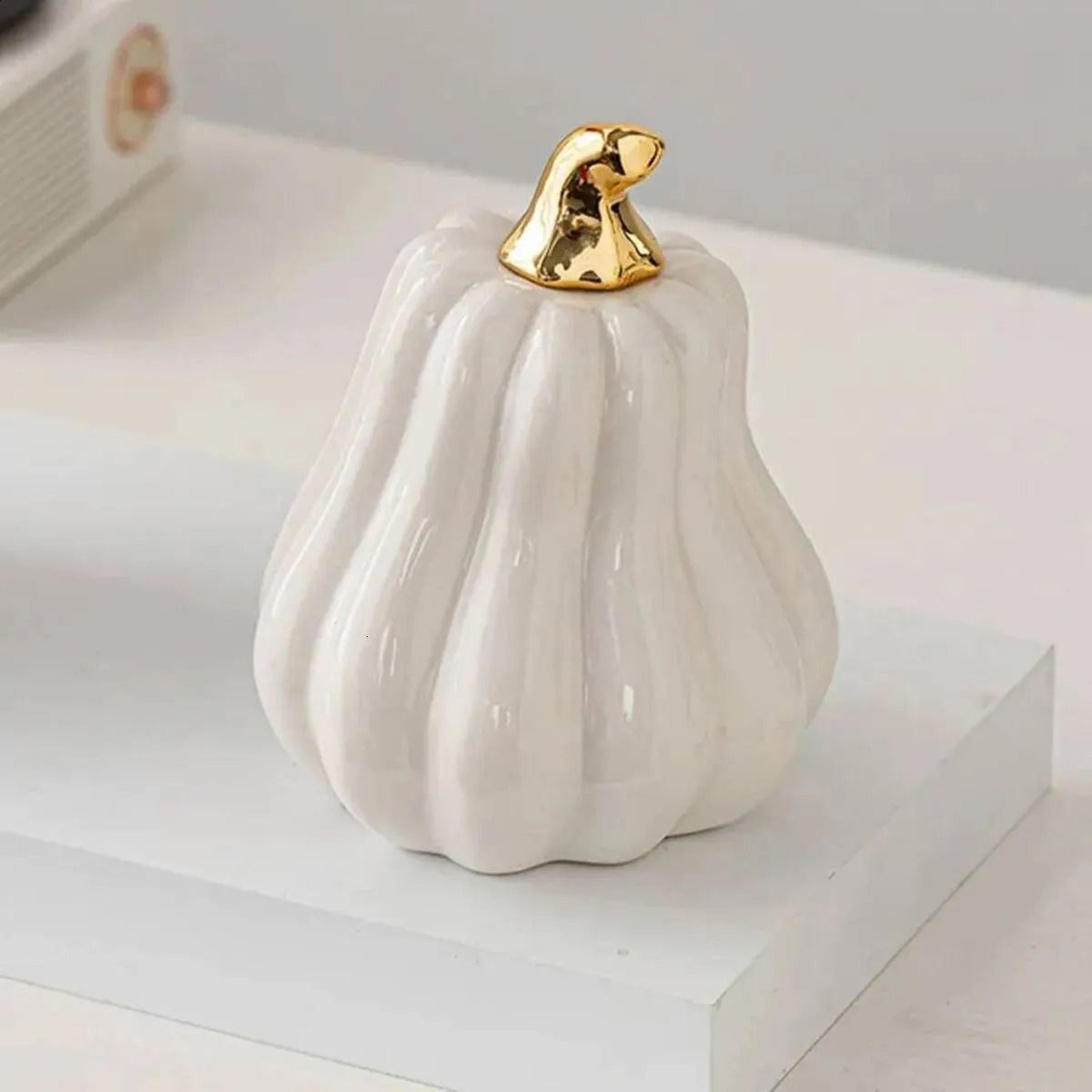 ceramic pumpkin figurine for halloween and harvest decor