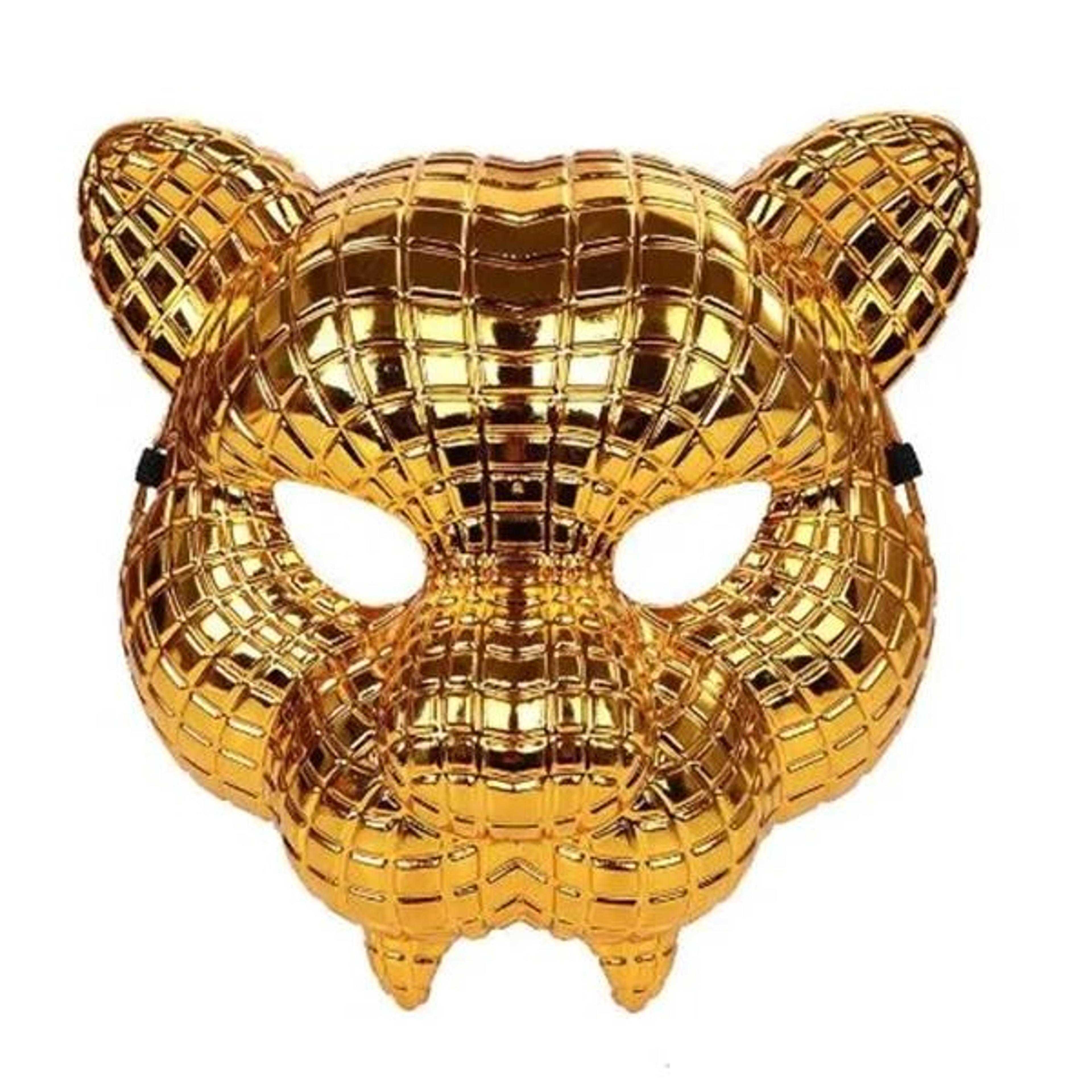 gold leopard tiger full face pvc animal mask for adults