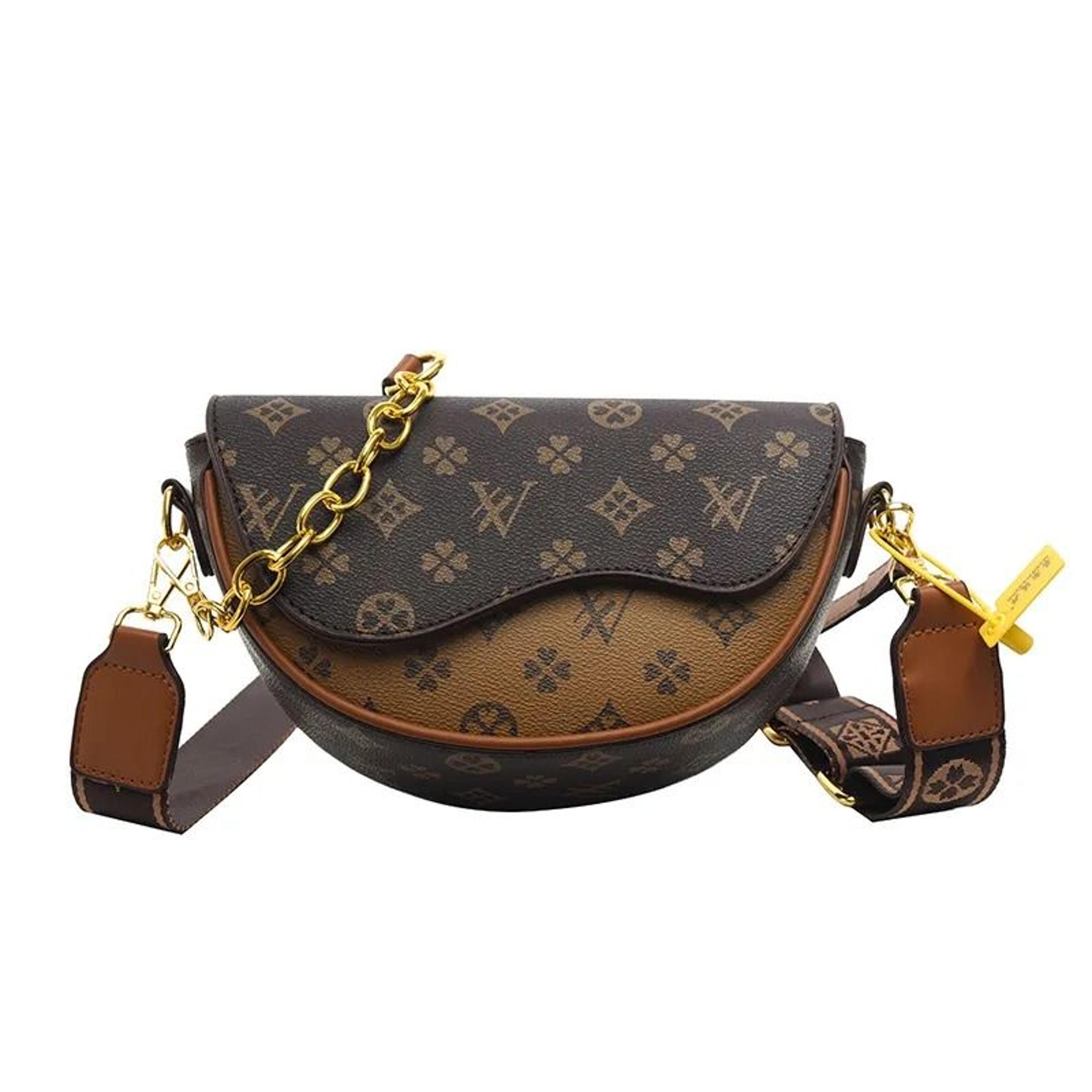 semi-circle saddle crossbody bag with adjustable shoulder strap