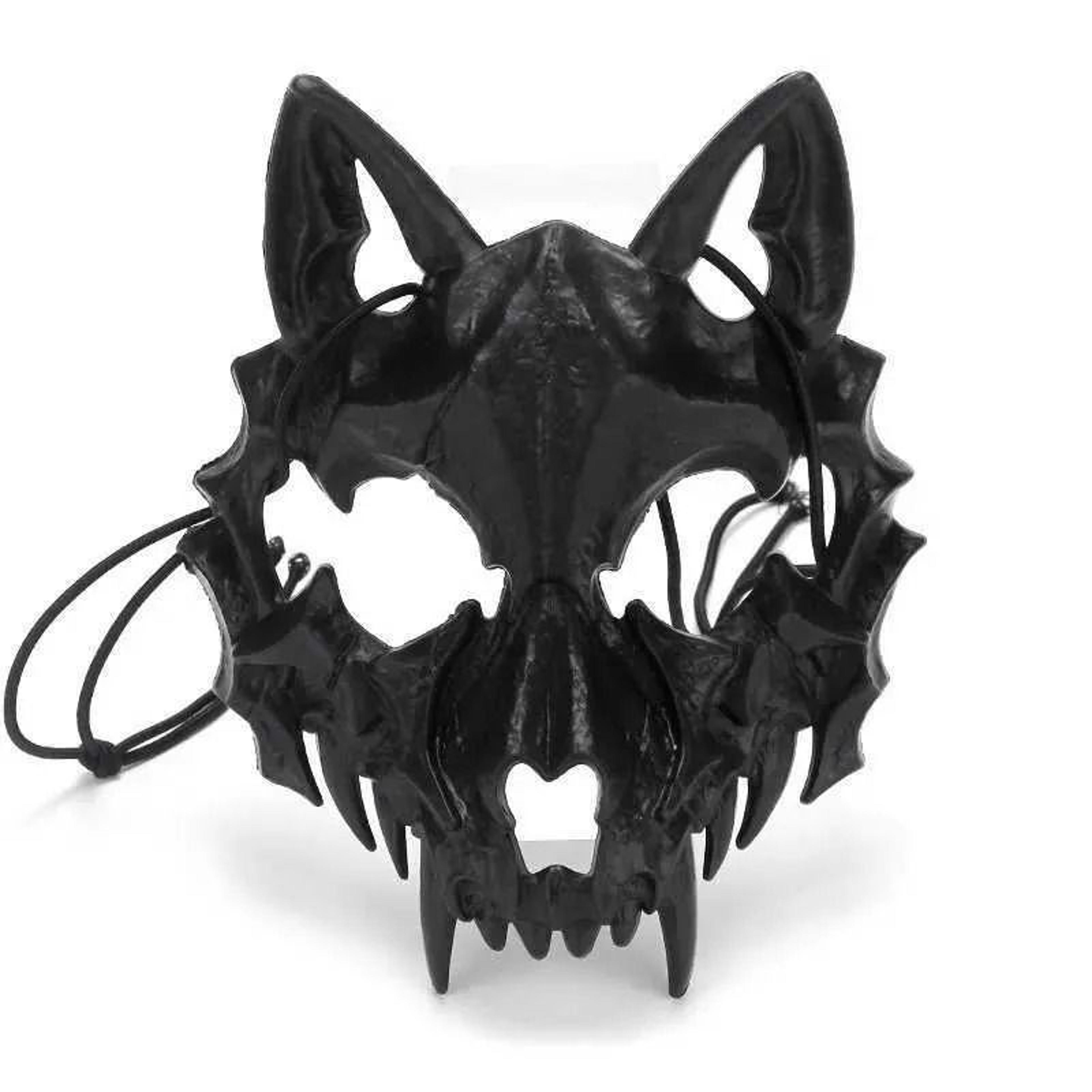 skeleton animal half face mask black and white halloween cosplay accessory