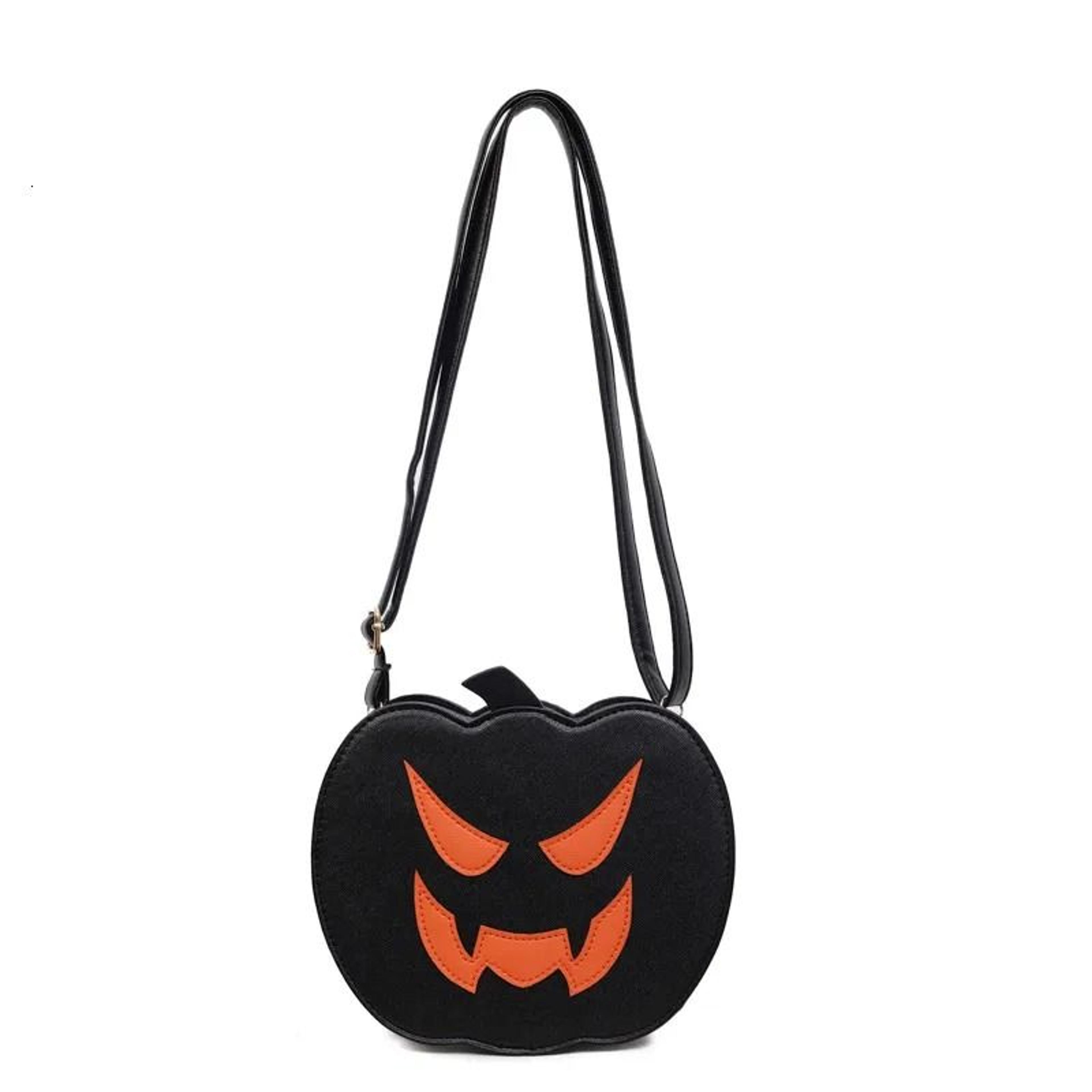 halloween pumpkin crossbody bag with adjustable strap and cute fall design