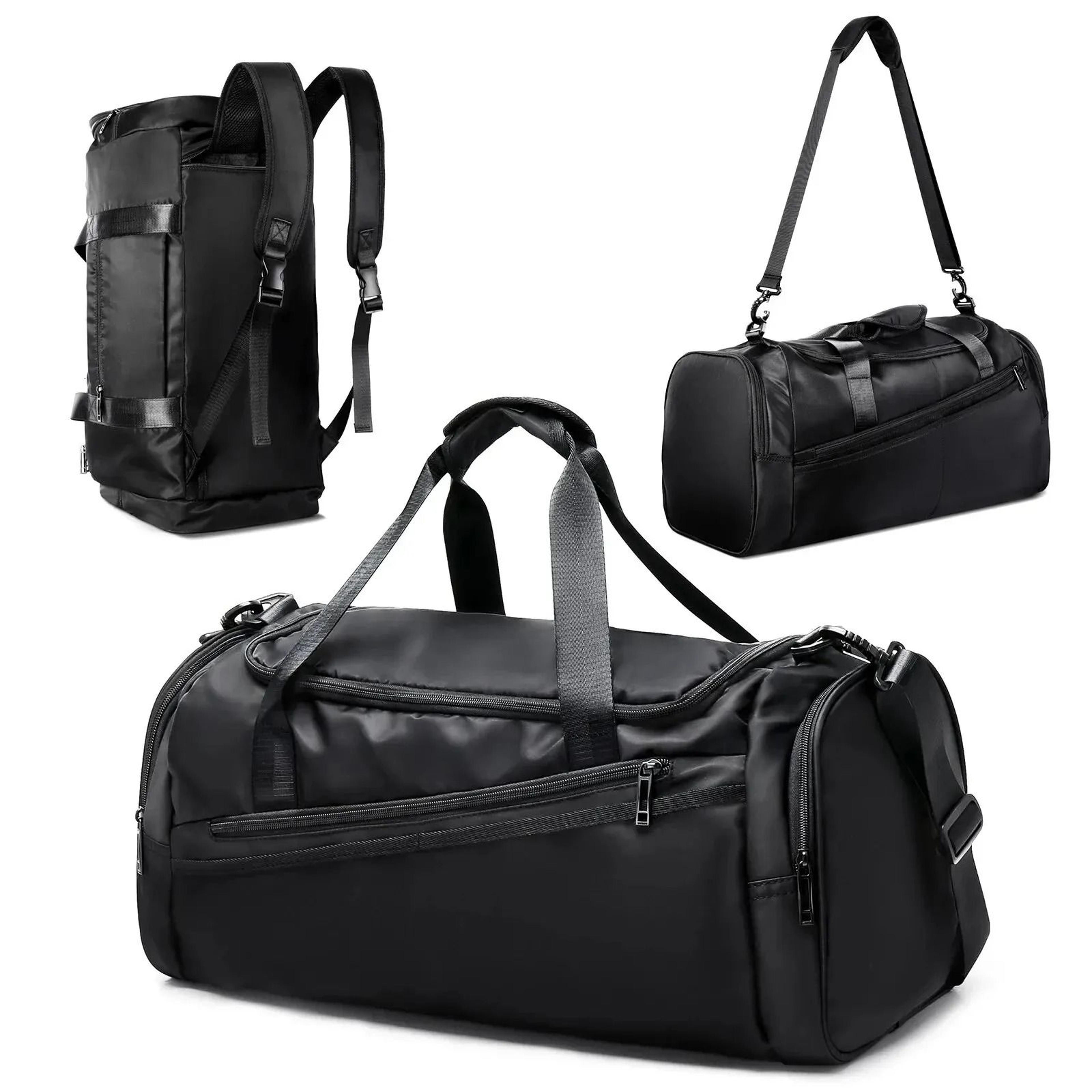 foldable sports duffel bag with shoe compartment for gym and travel
