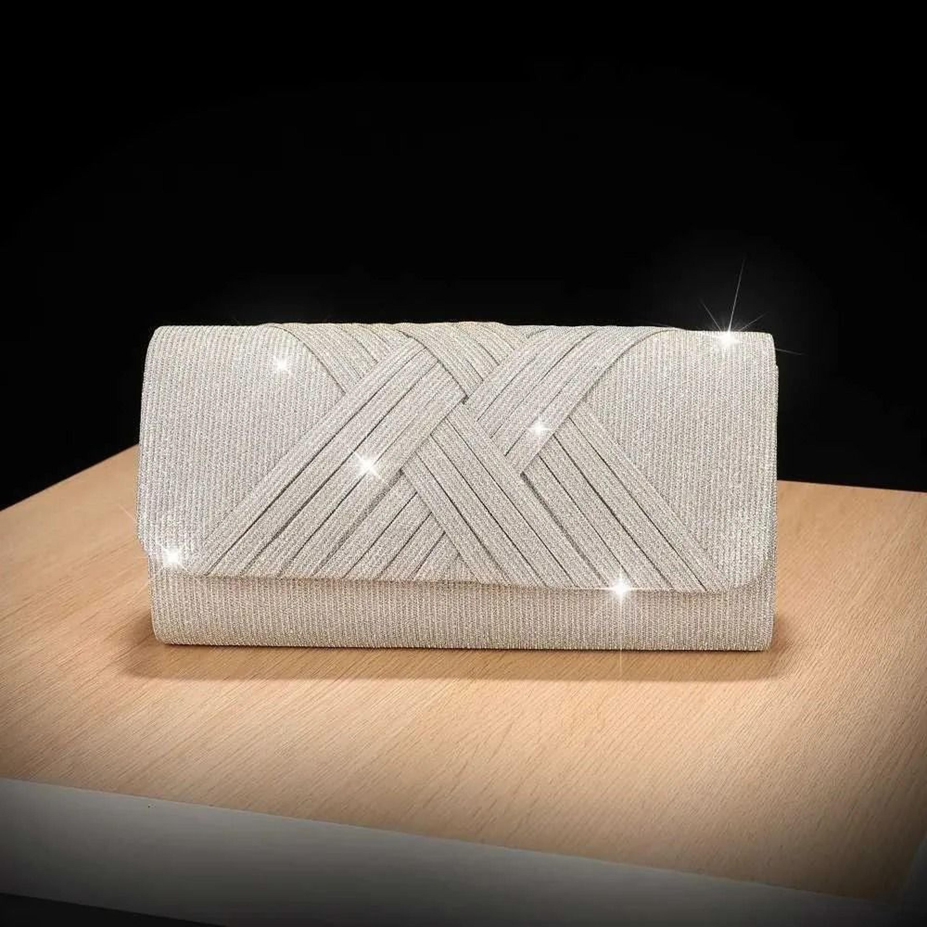 woven evening bag for women - elegant party and wedding handbag