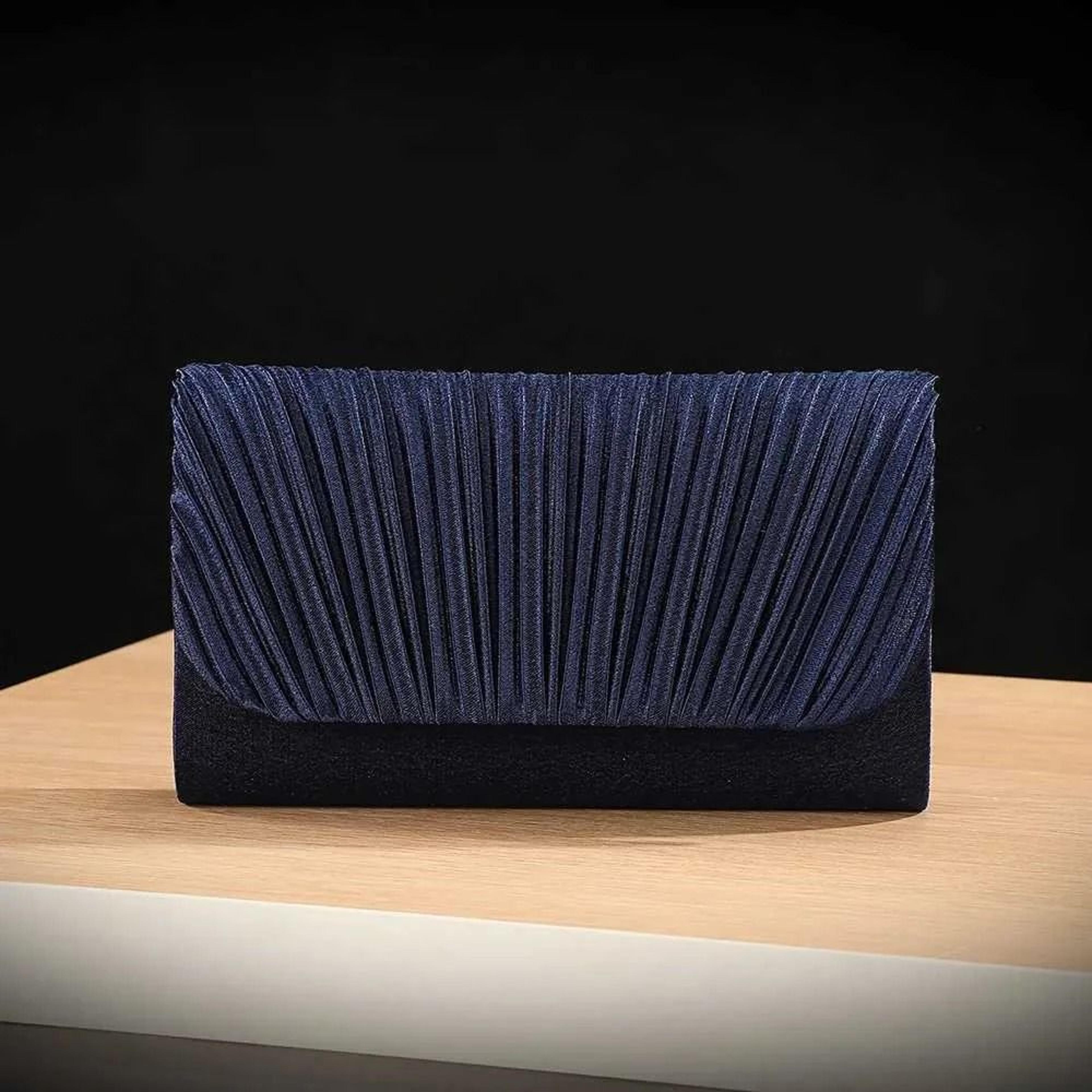 pleated evening bag for women elegant wedding and party handbag