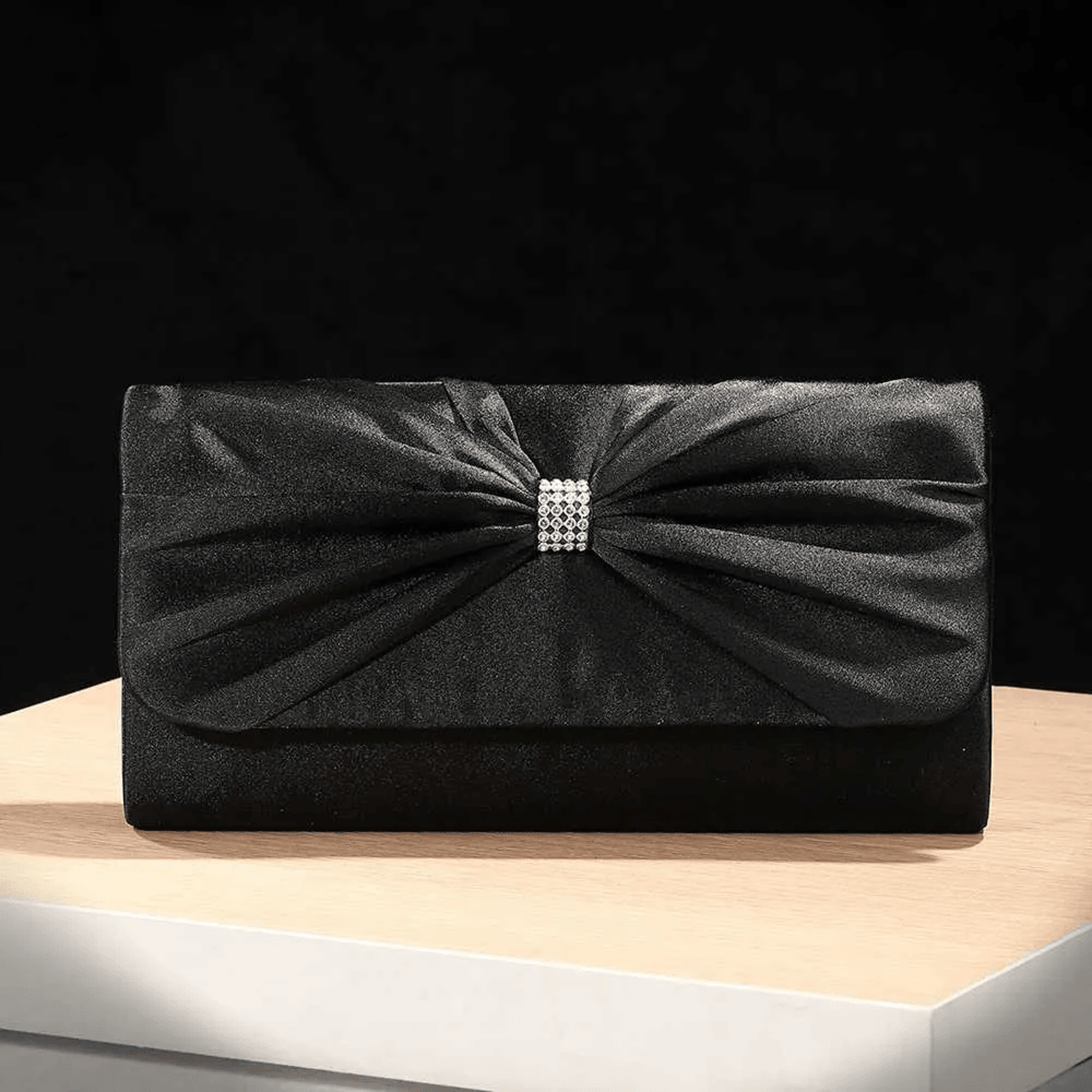 rhinestone bow evening handbag for parties and formal events
