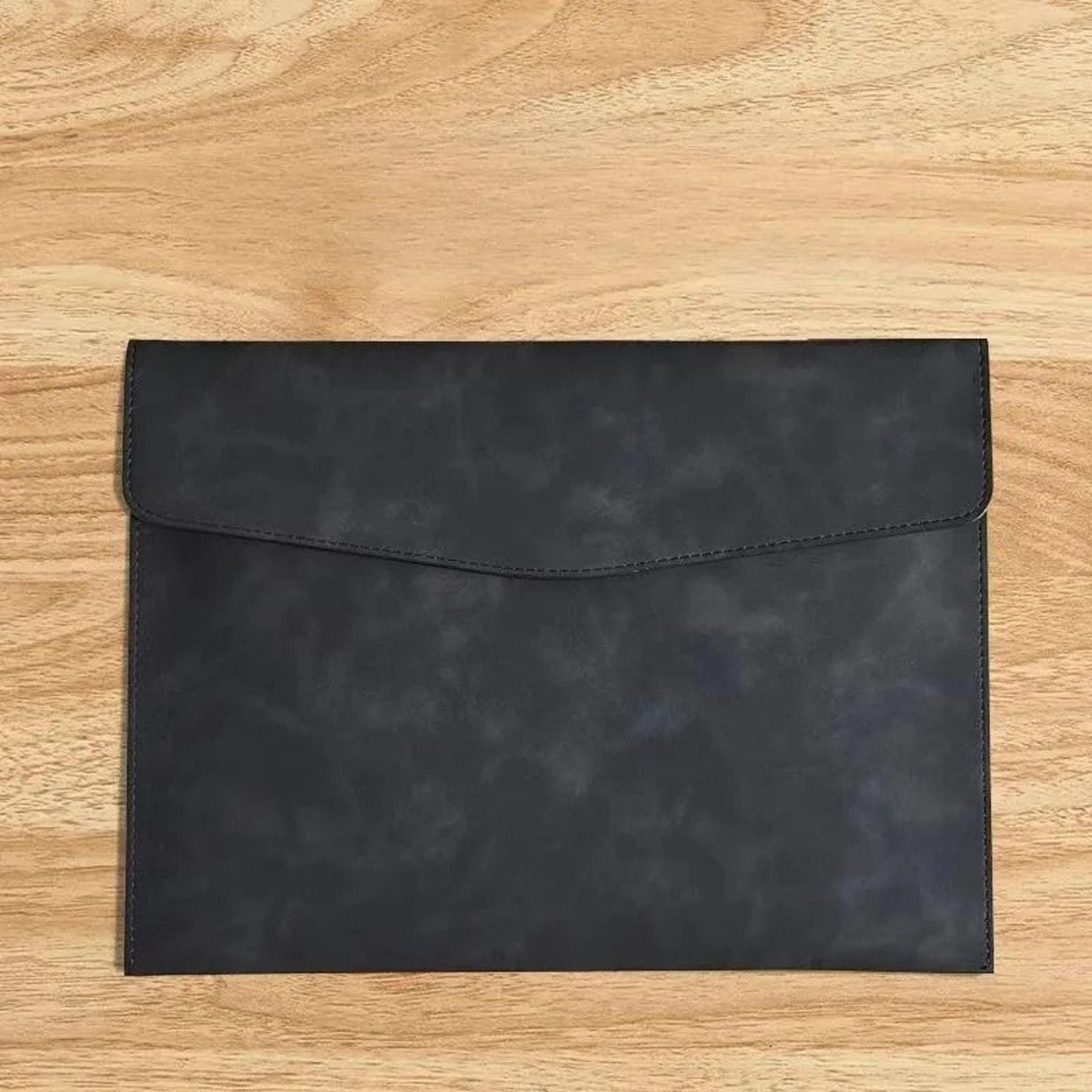 leather file storage briefcase with waterproof design and a4 document capacity