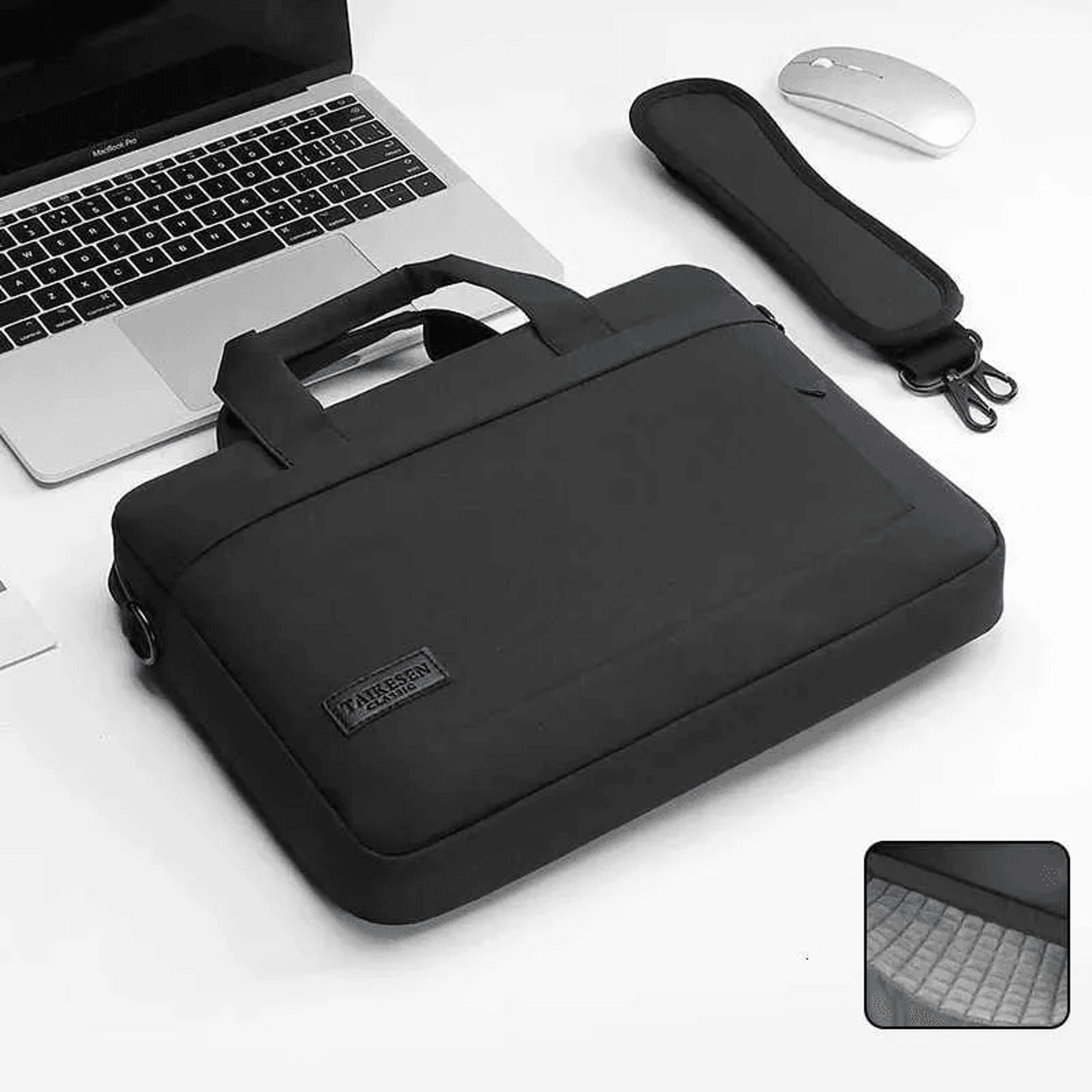 oxford fabric laptop briefcase with handle for office and school documents