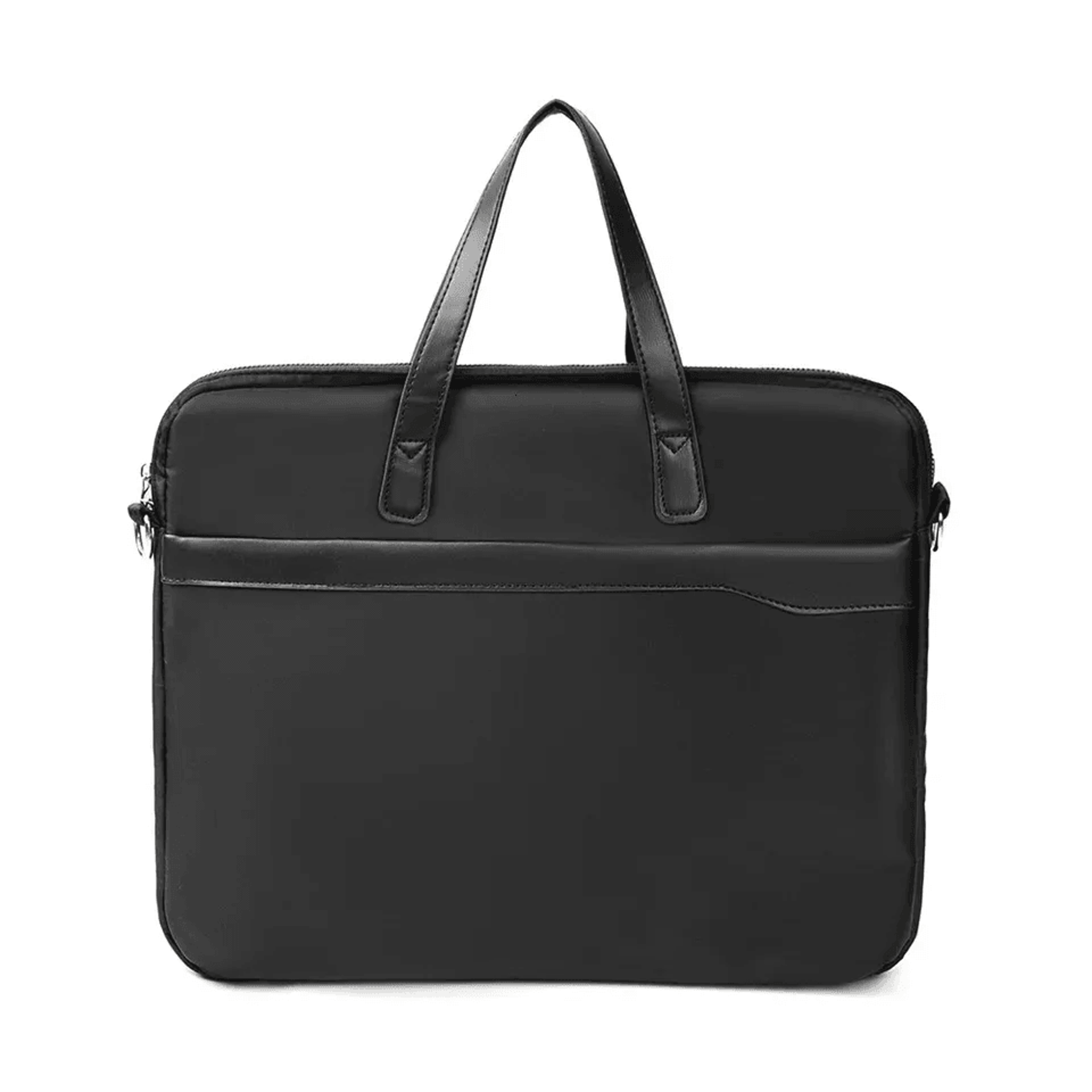 structured laptop briefcase with zipper closure and multiple pockets for laptops