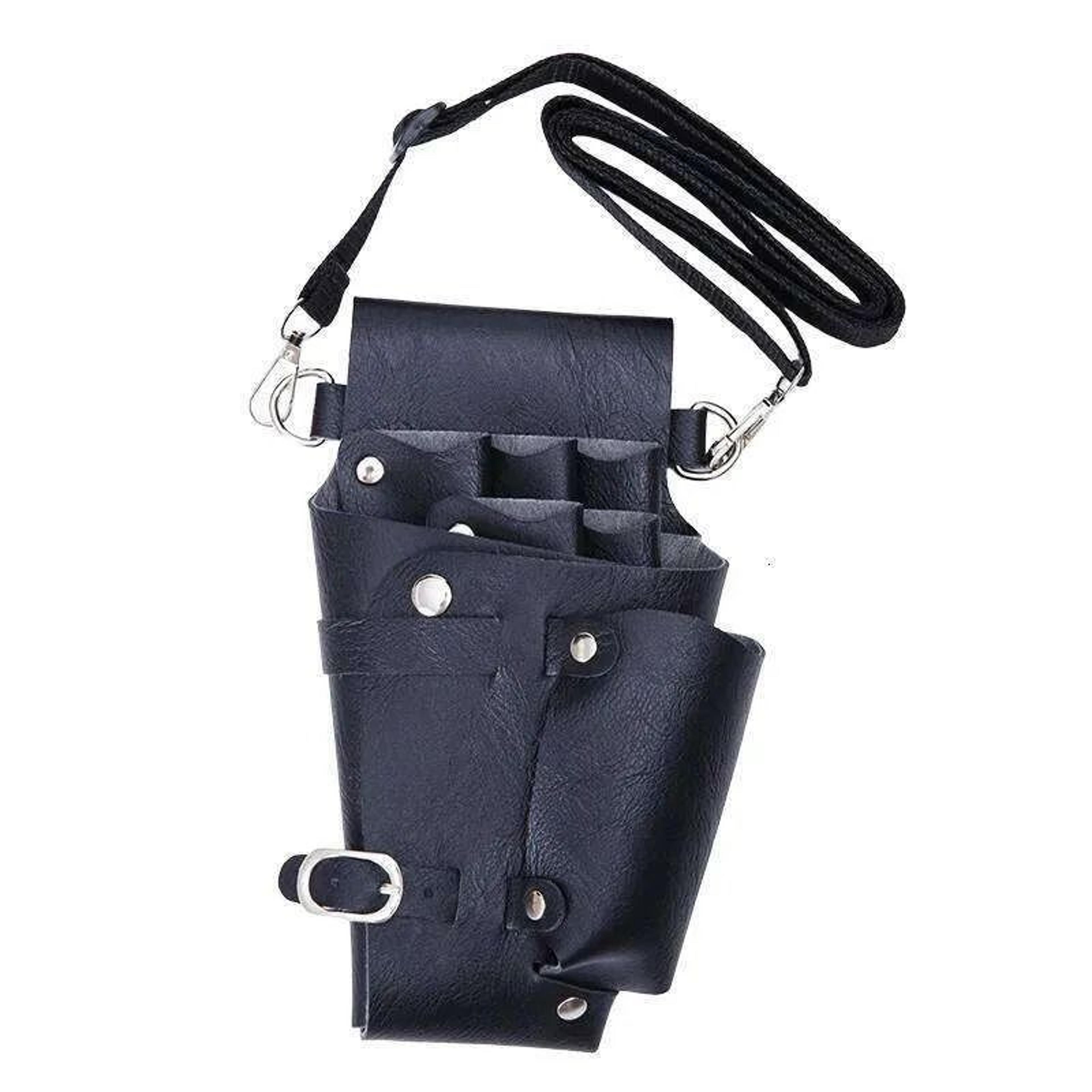 hairdressing scissor holster bag with waist belt pu leather salon tool organizer