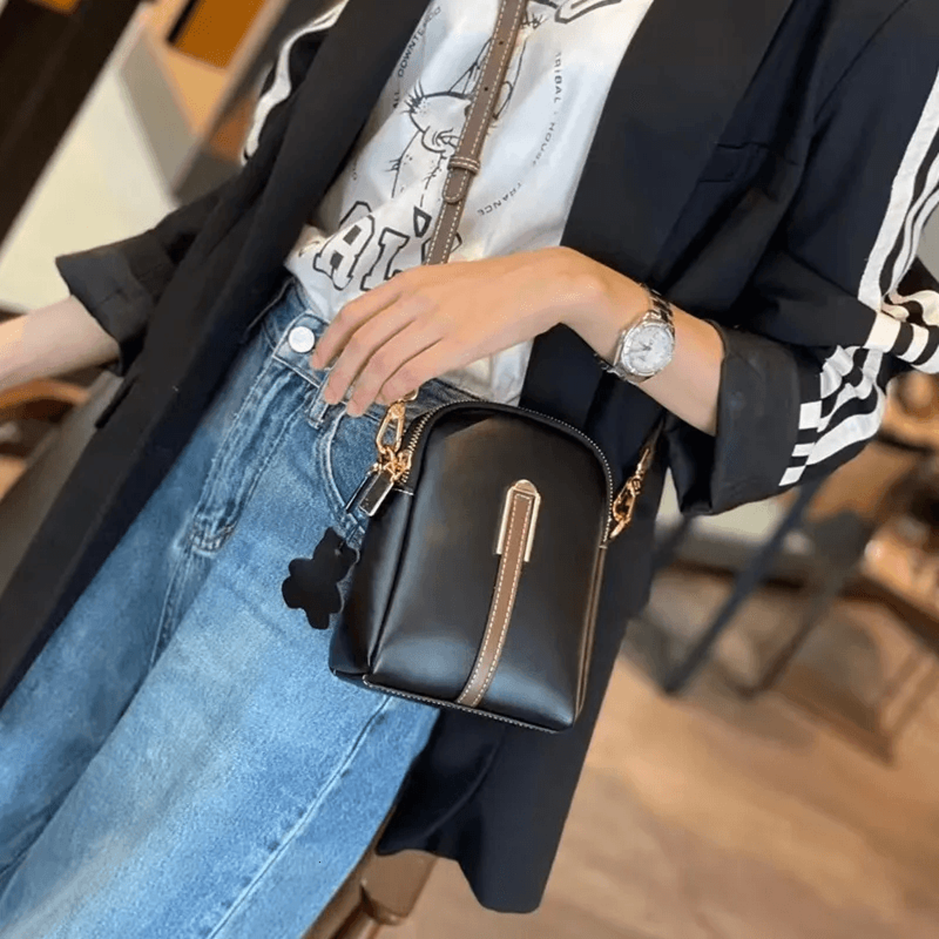 mini leather crossbody phone bag elegant lightweight shoulder purse