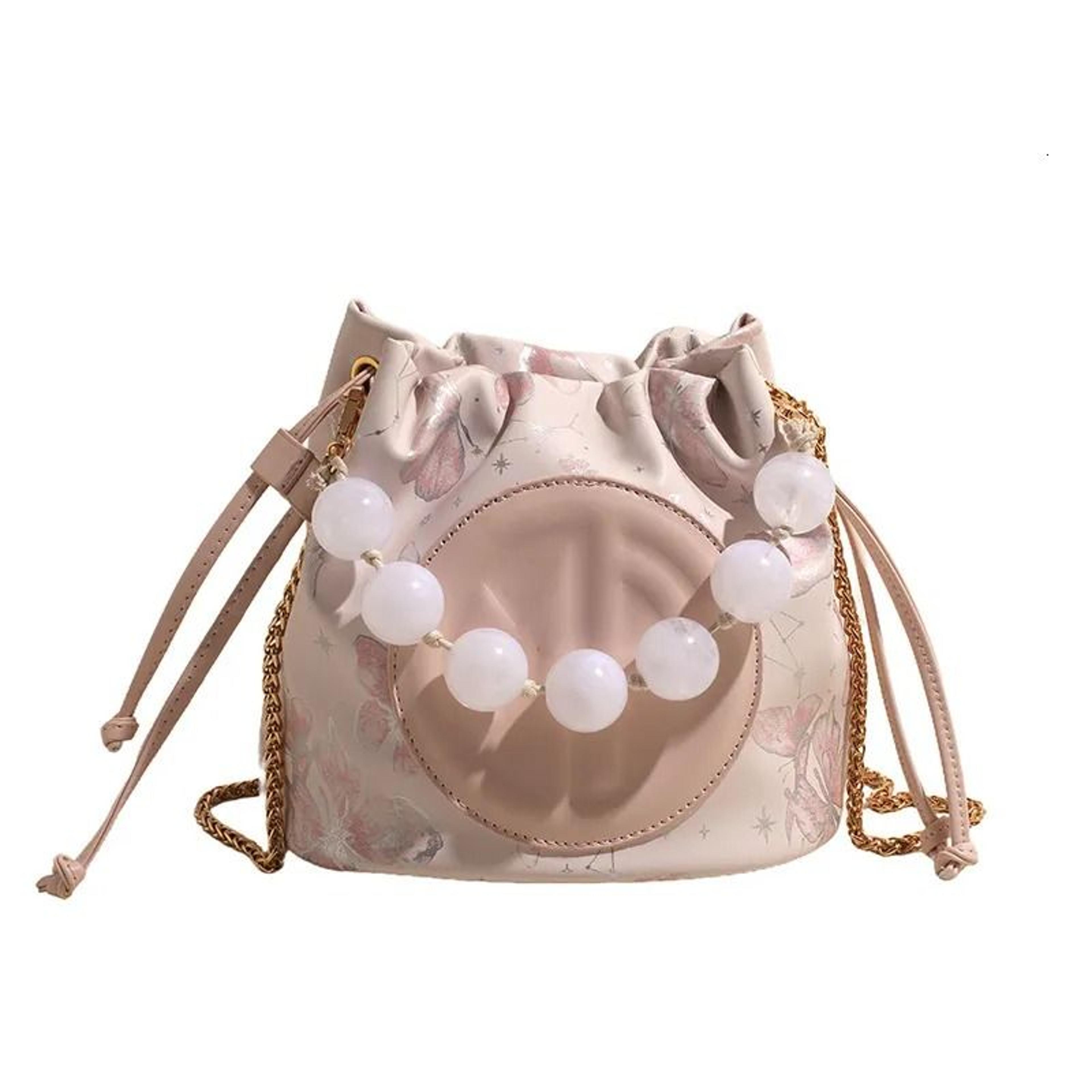 women vintage crossbody bucket bag with adjustable strap