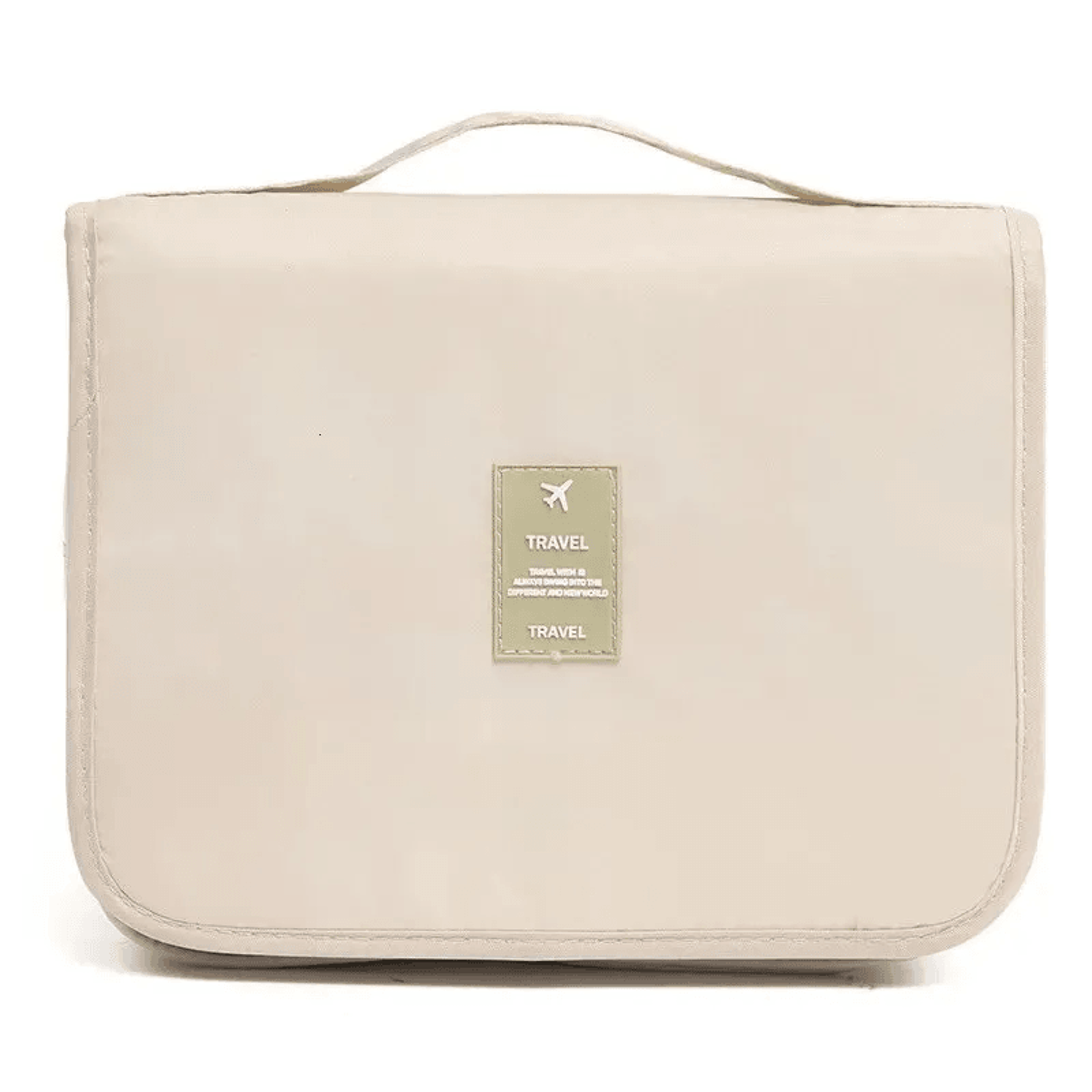 travel makeup bag with hanging hook and toiletry compartments