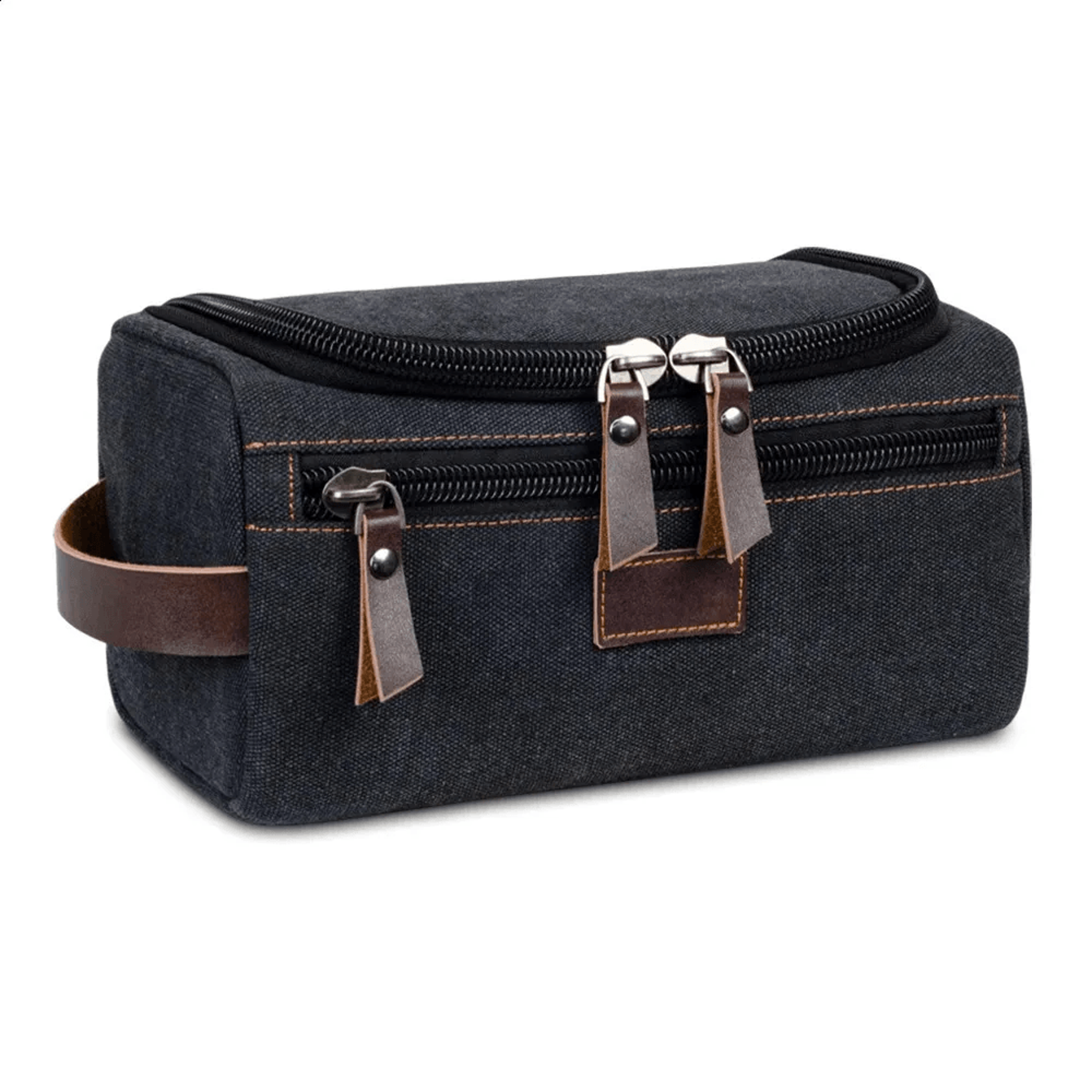 portable canvas travel toiletry bag with hanging hook for men