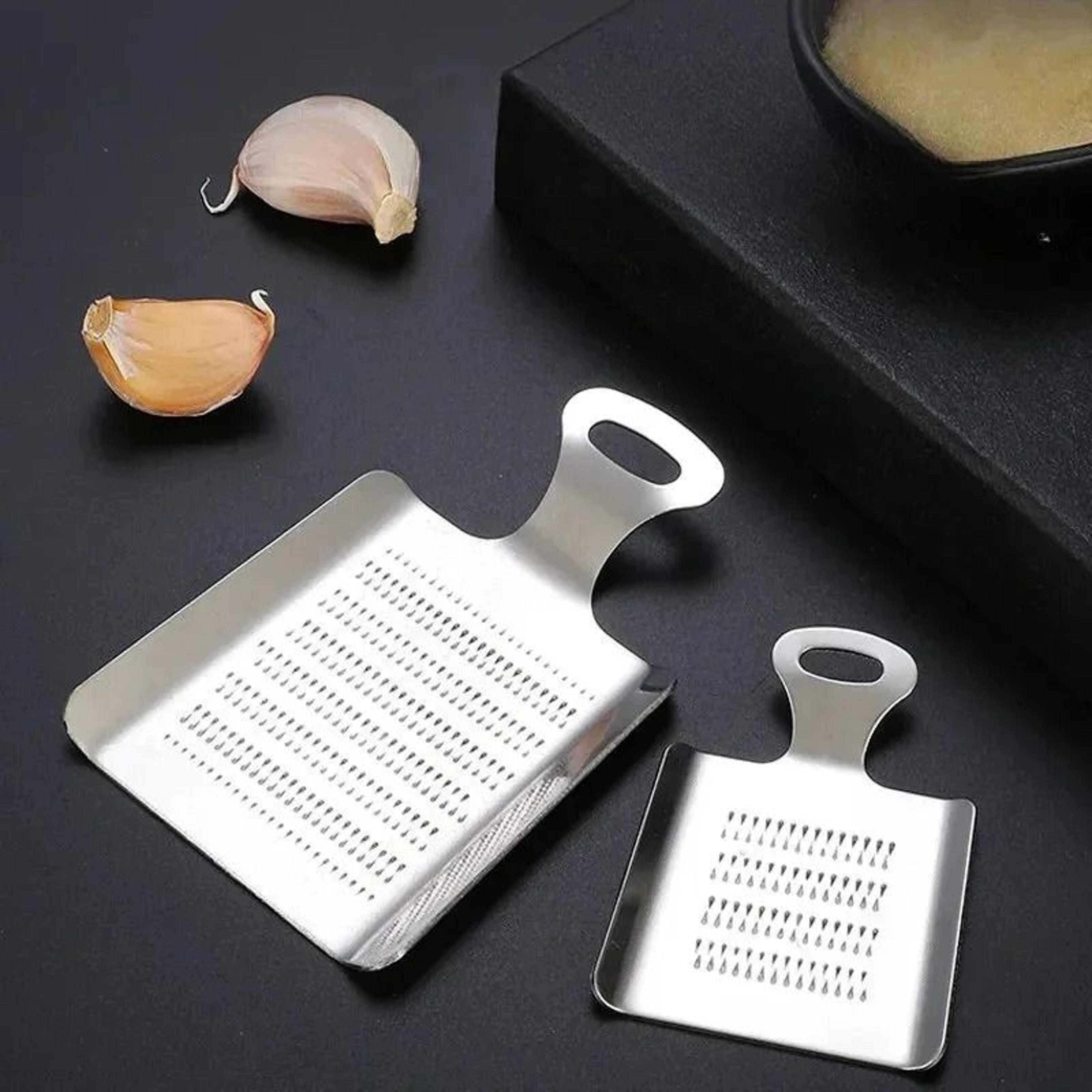 stainless steel garlic ginger and wasabi grater with sharp cutting surface
