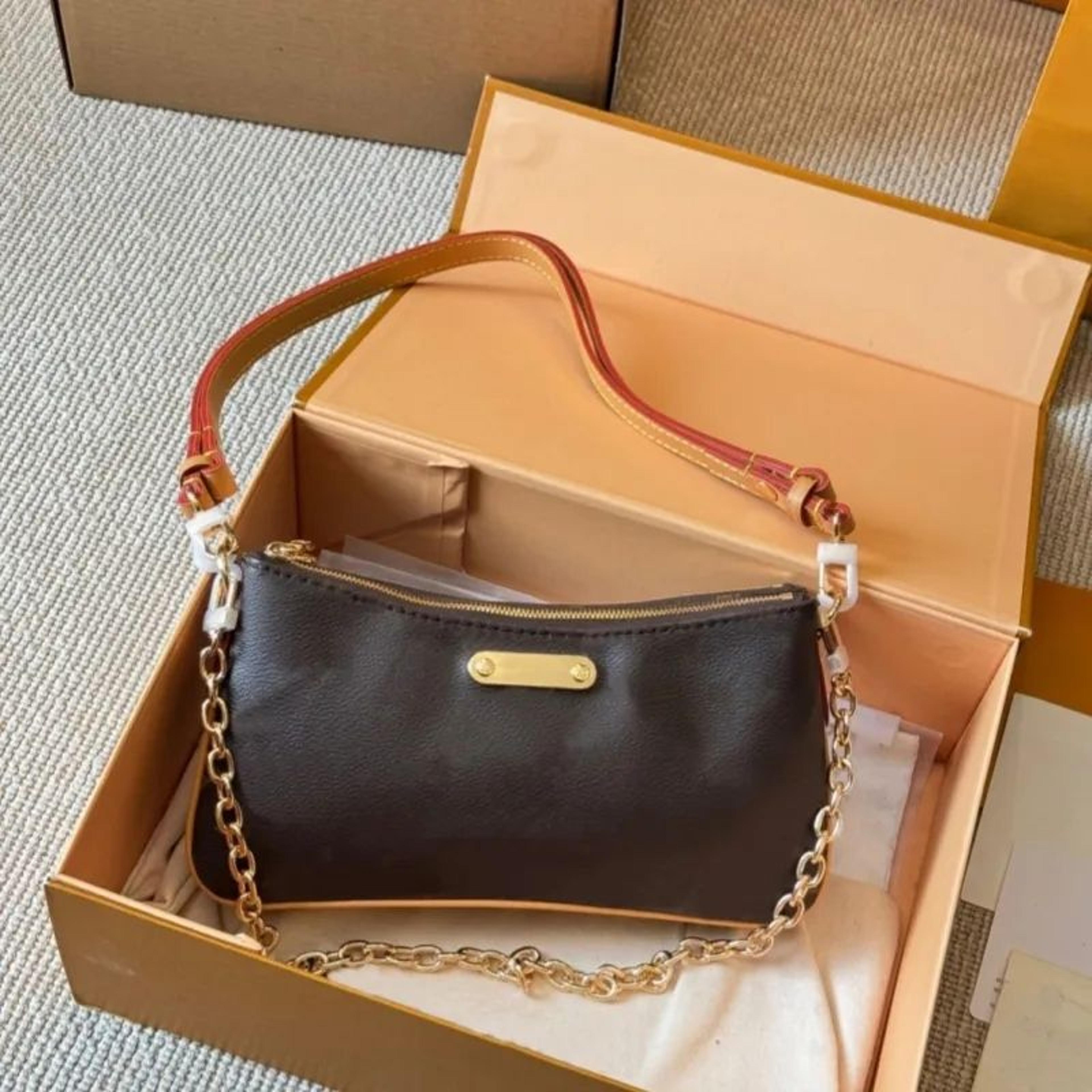 women brown floral chain crossbody shoulder bag