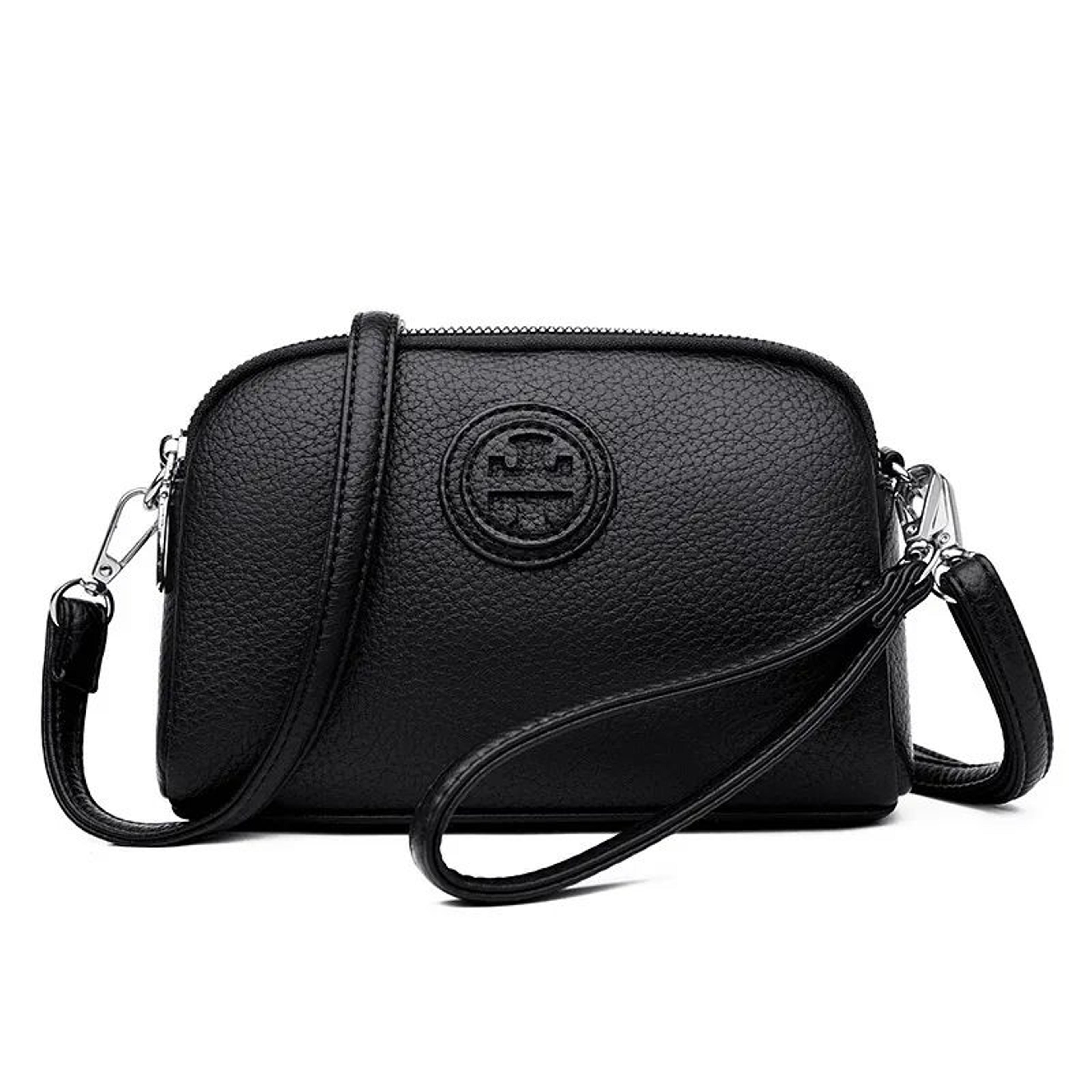 women mini crossbody handbag with multi-layer design and soft leather style