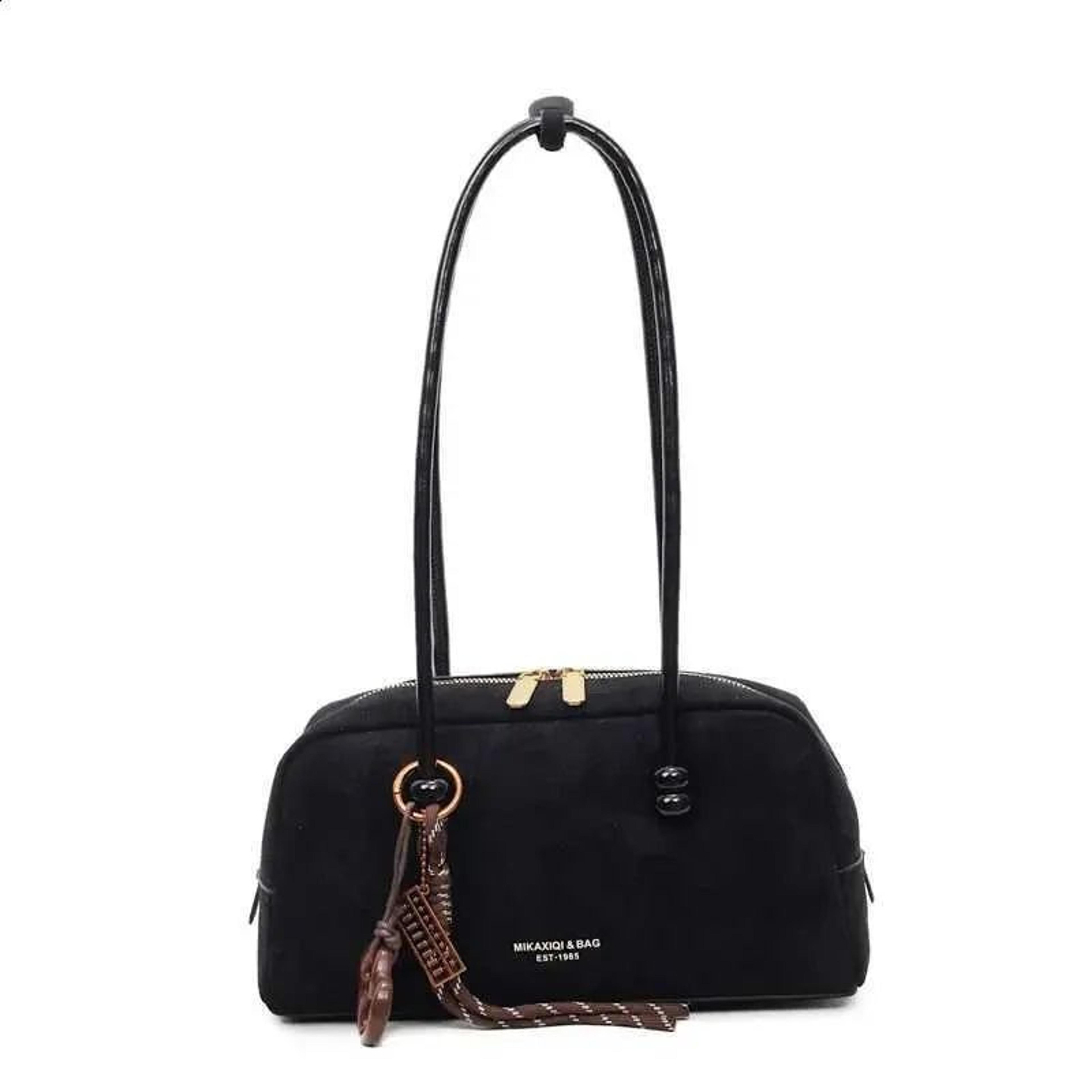 womens suede boston bag large capacity shoulder and crossbody purse