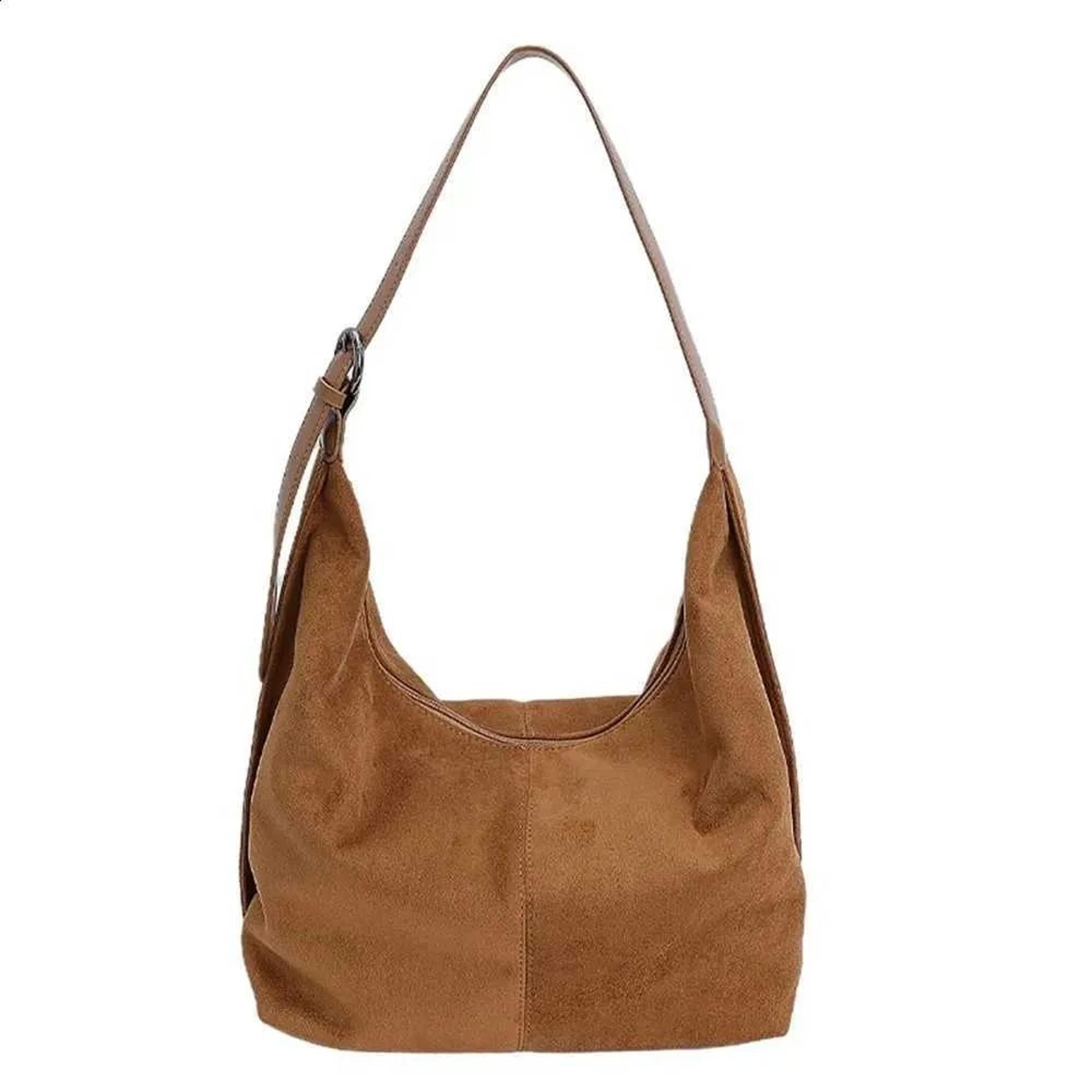 women suede matte hobo bag with vintage crossbody tote design