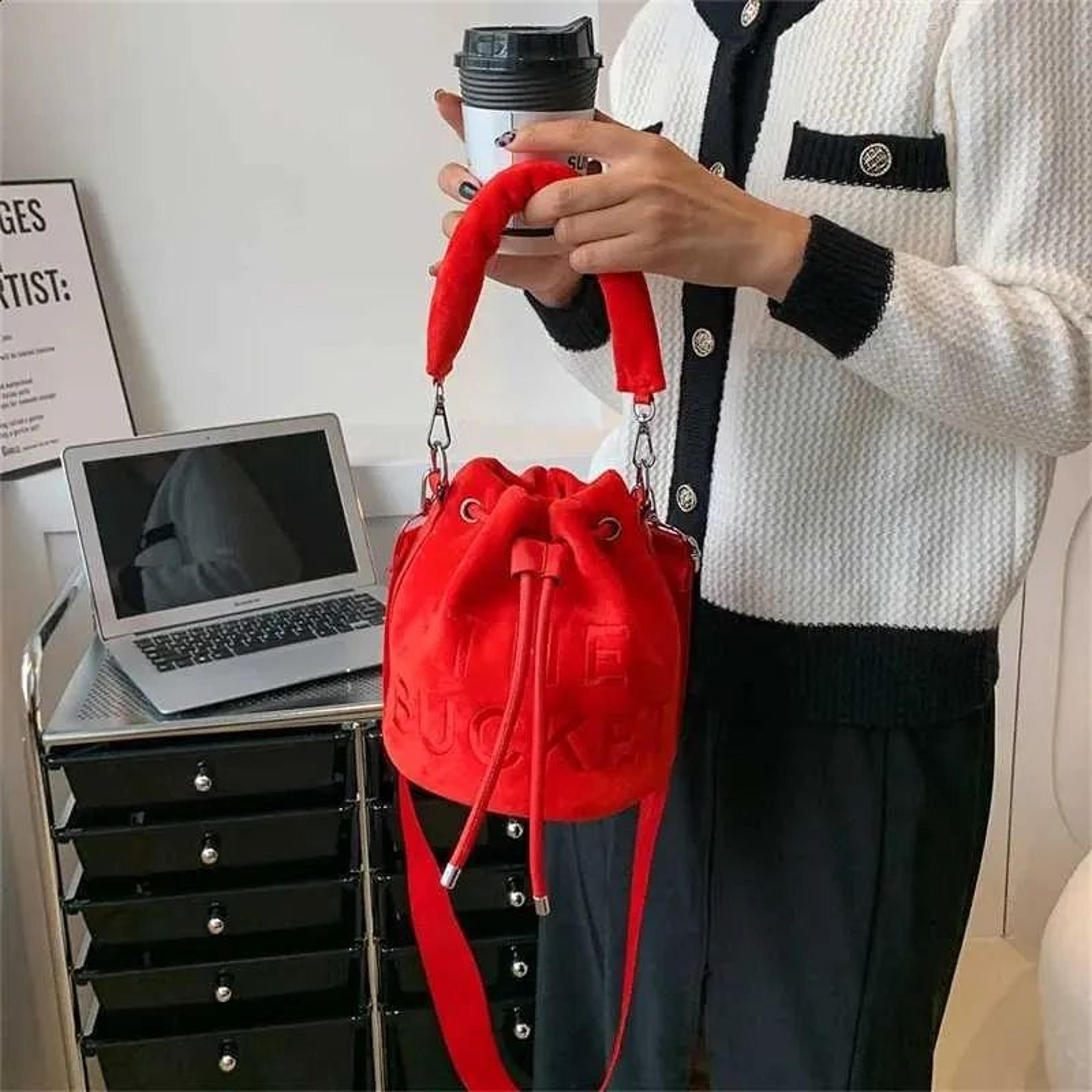 women's plush bucket shoulder bag elegant crossbody handbag