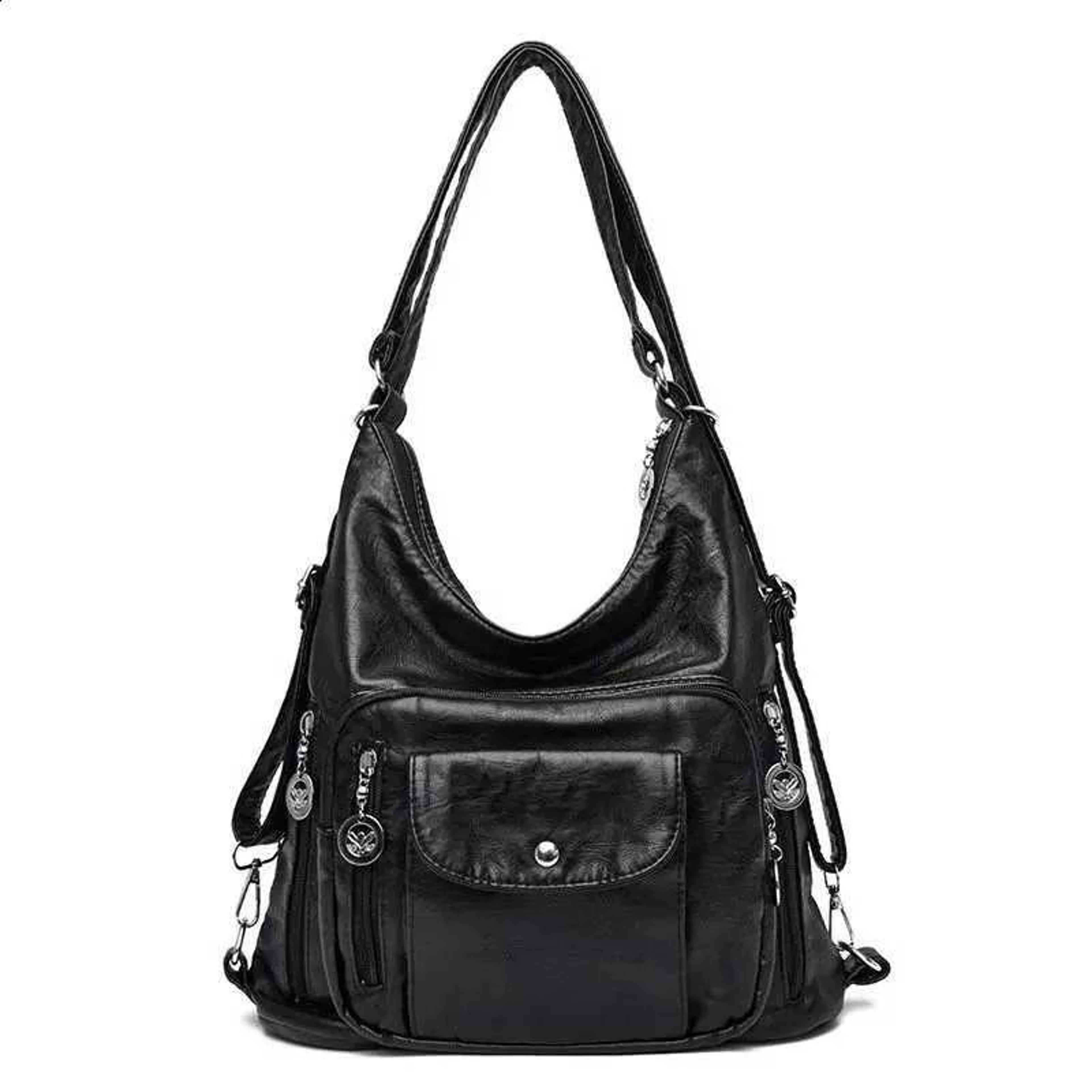 vintage women's shoulder bag large capacity pu leather messenger purse for travel
