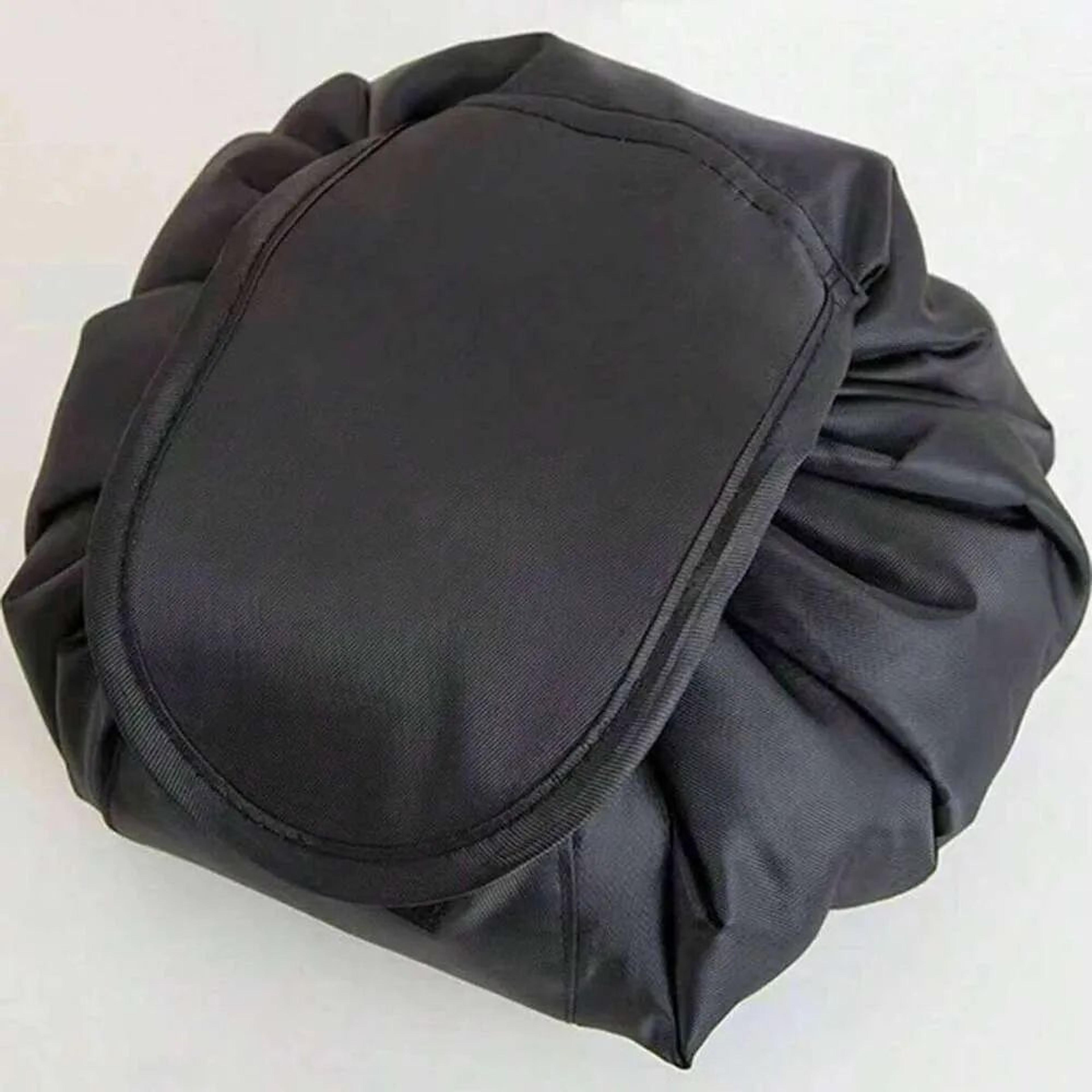 polyester drawstring makeup bag portable travel cosmetic organizer pouch