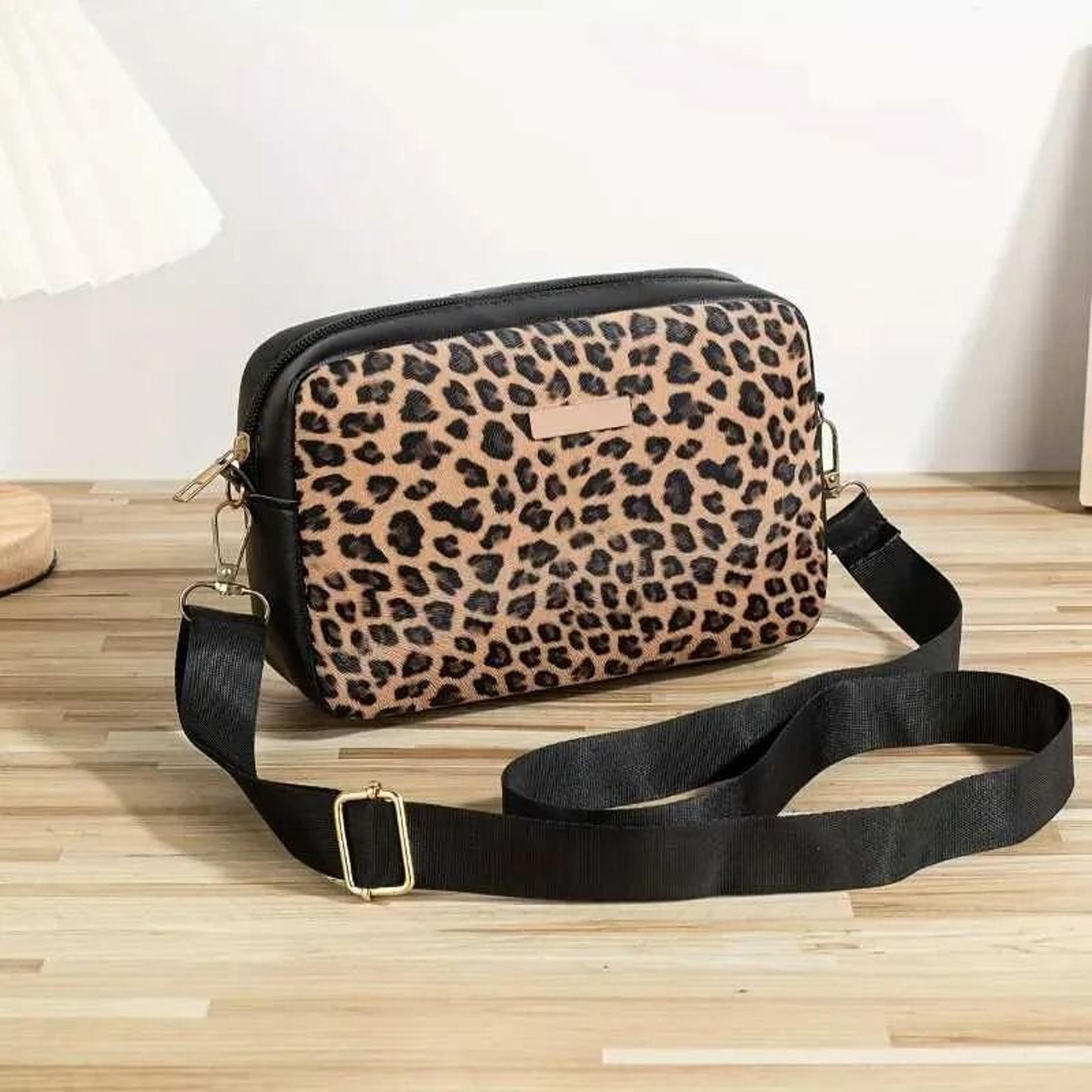 leopard print crossbody bag for women lightweight casual shoulder purse