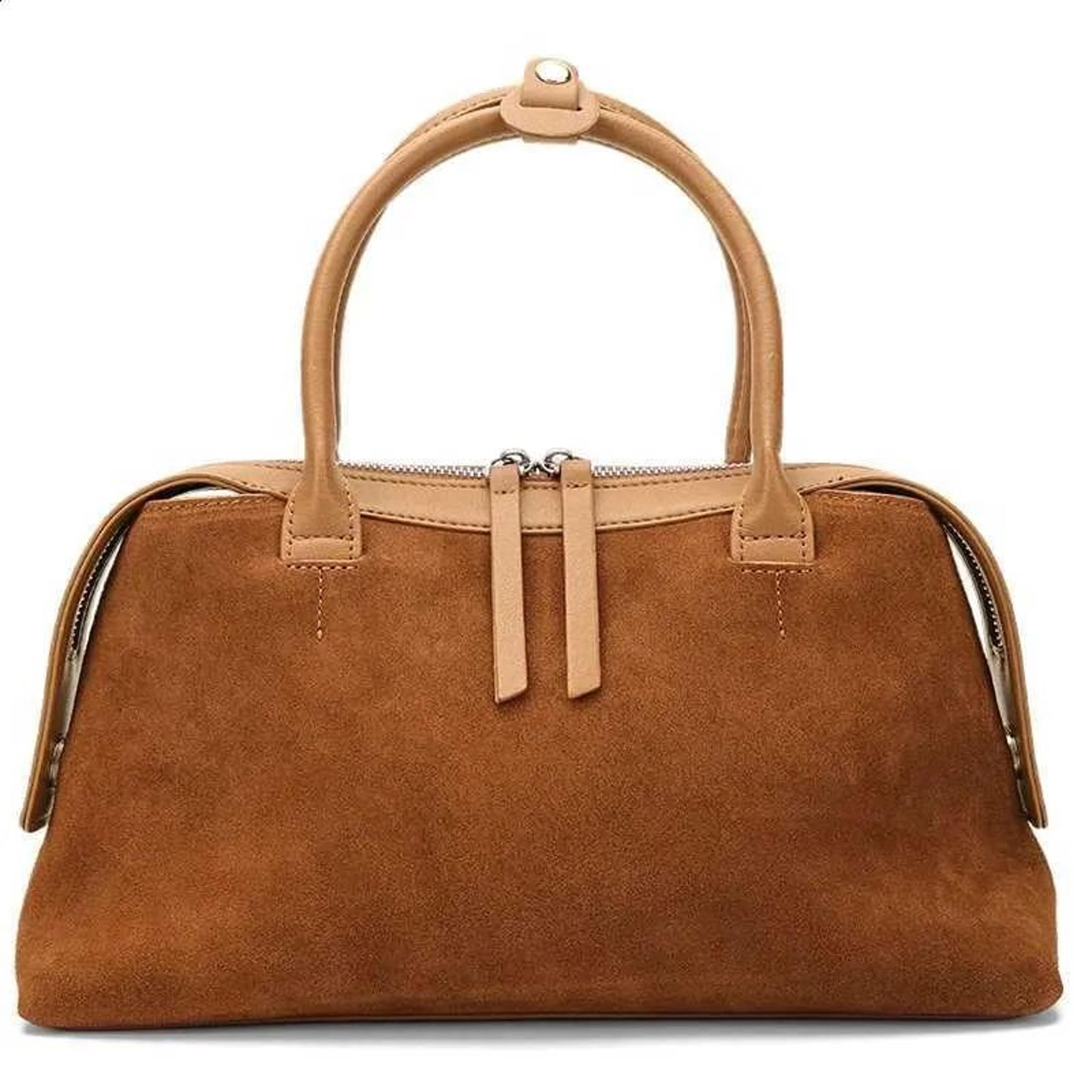 red pebbled leather bucket shoulder bag with scarf decor for women