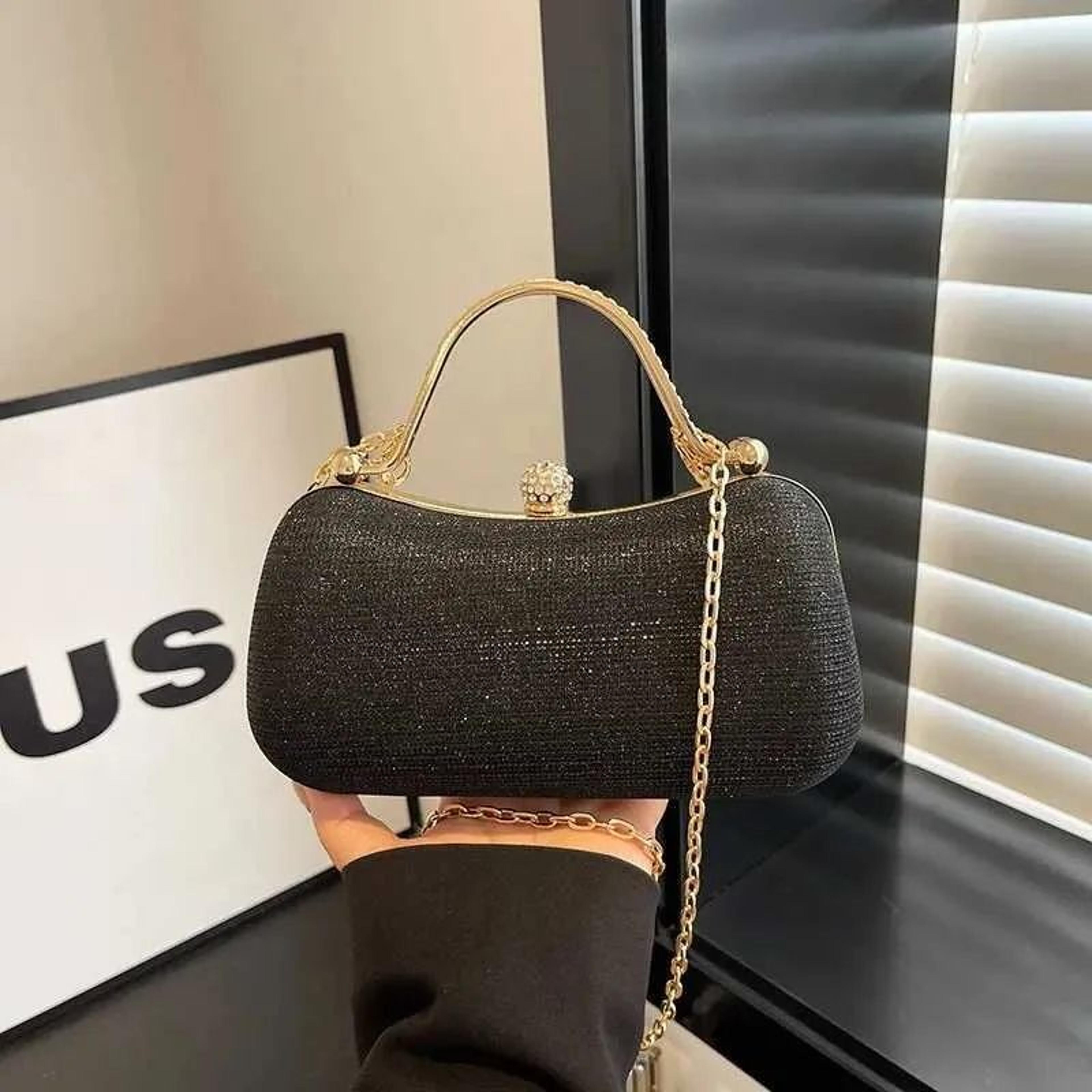 women sparkling box shoulder bag with chain strap