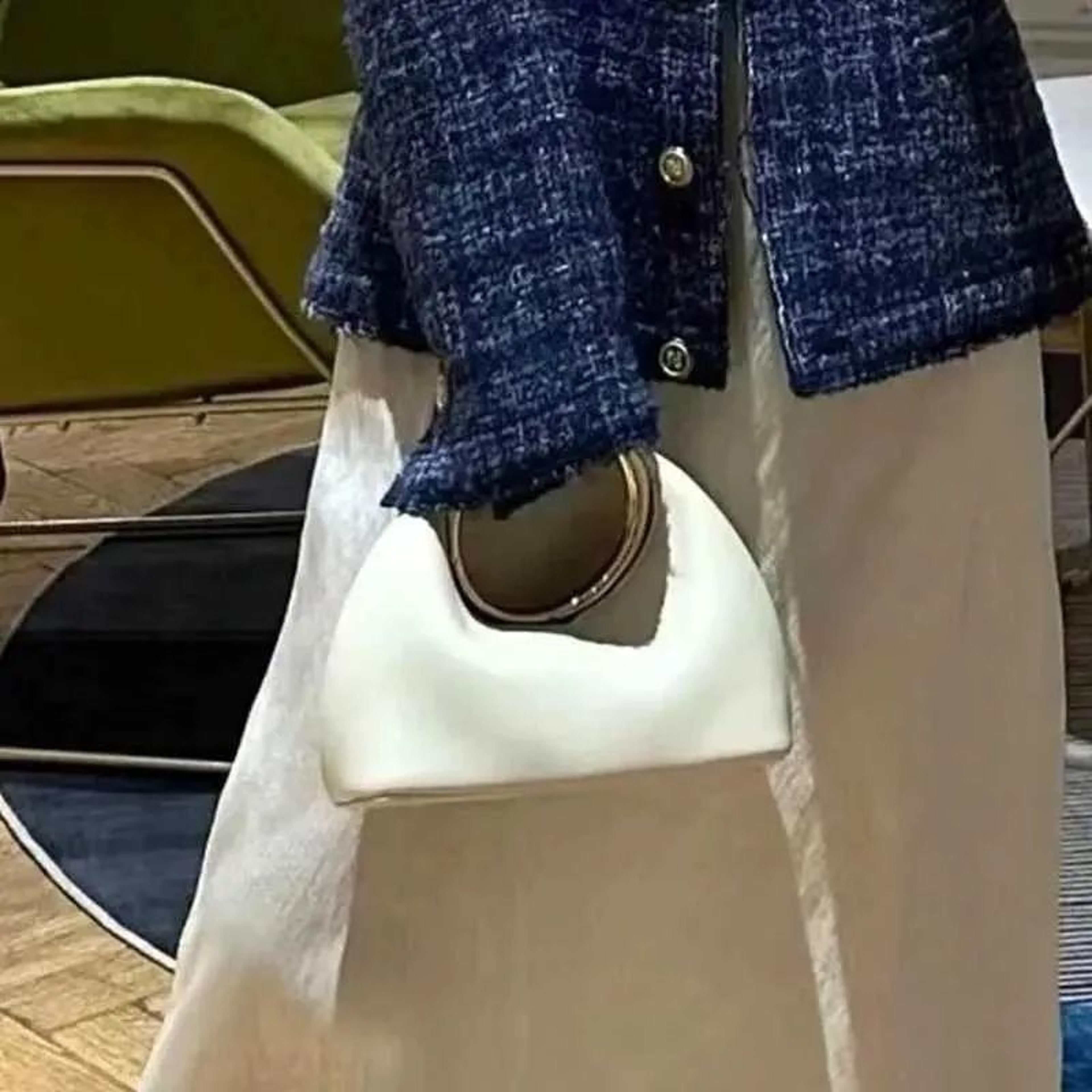 vintage pu leather tote bag with round ring handle and shoulder carry
