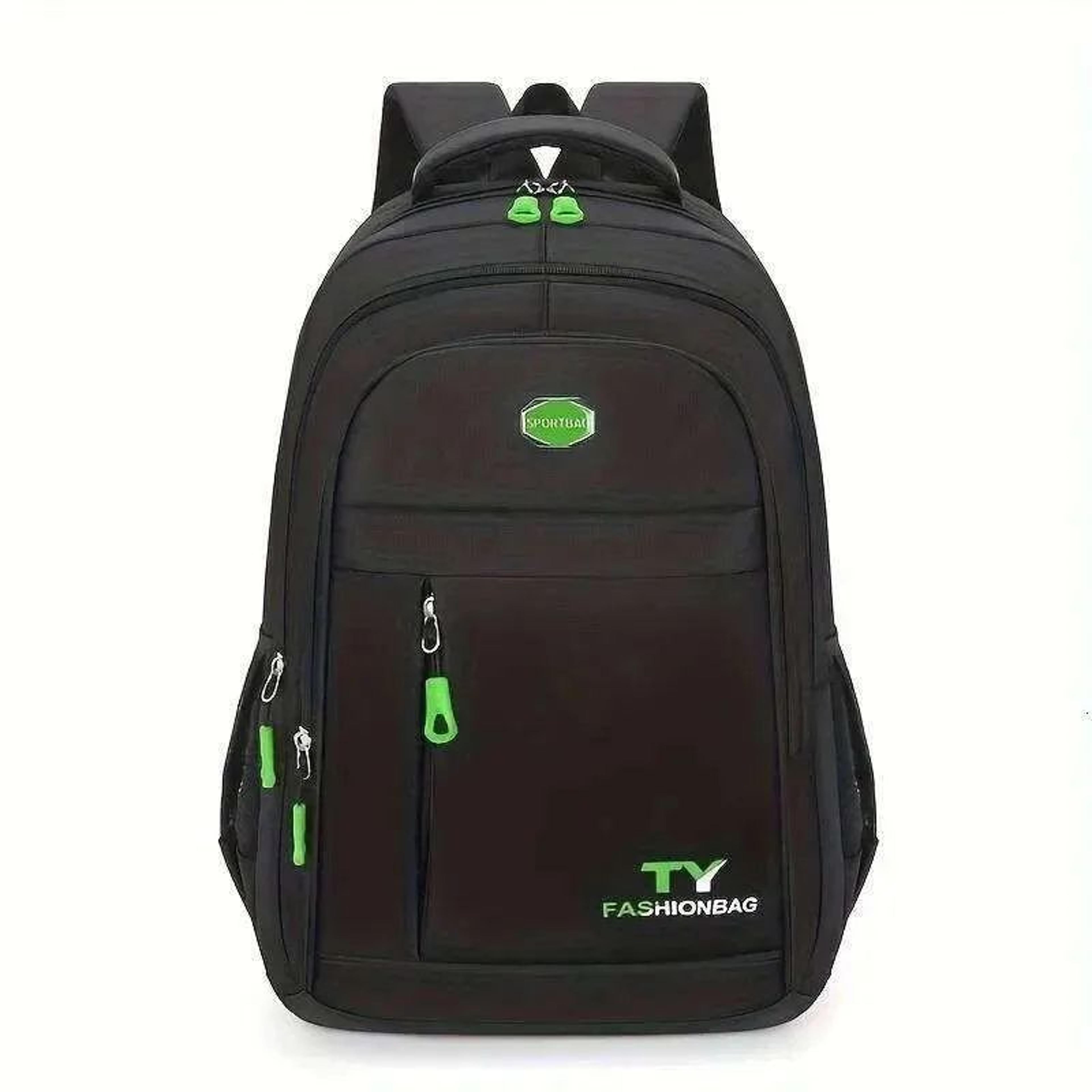 men large capacity water-resistant laptop backpack with adjustable straps