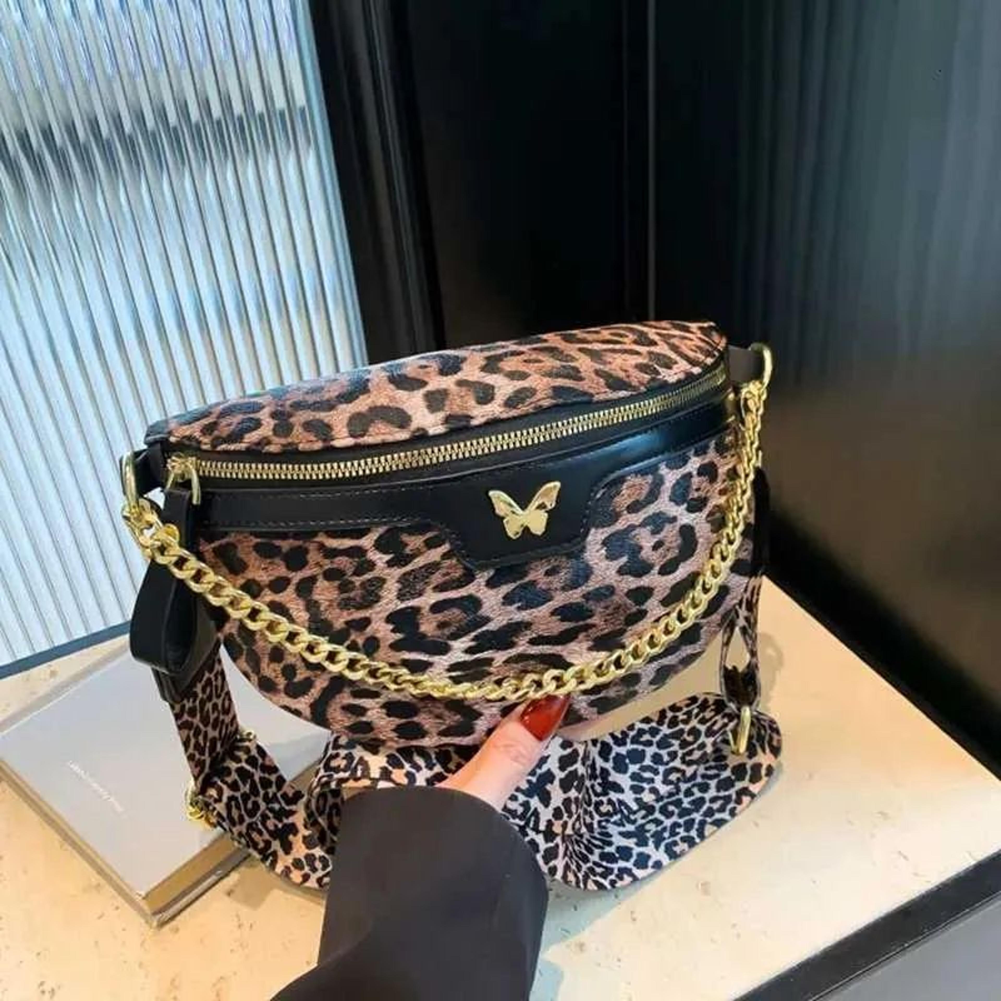 leopard print waist bag for women crossbody fanny pack purse