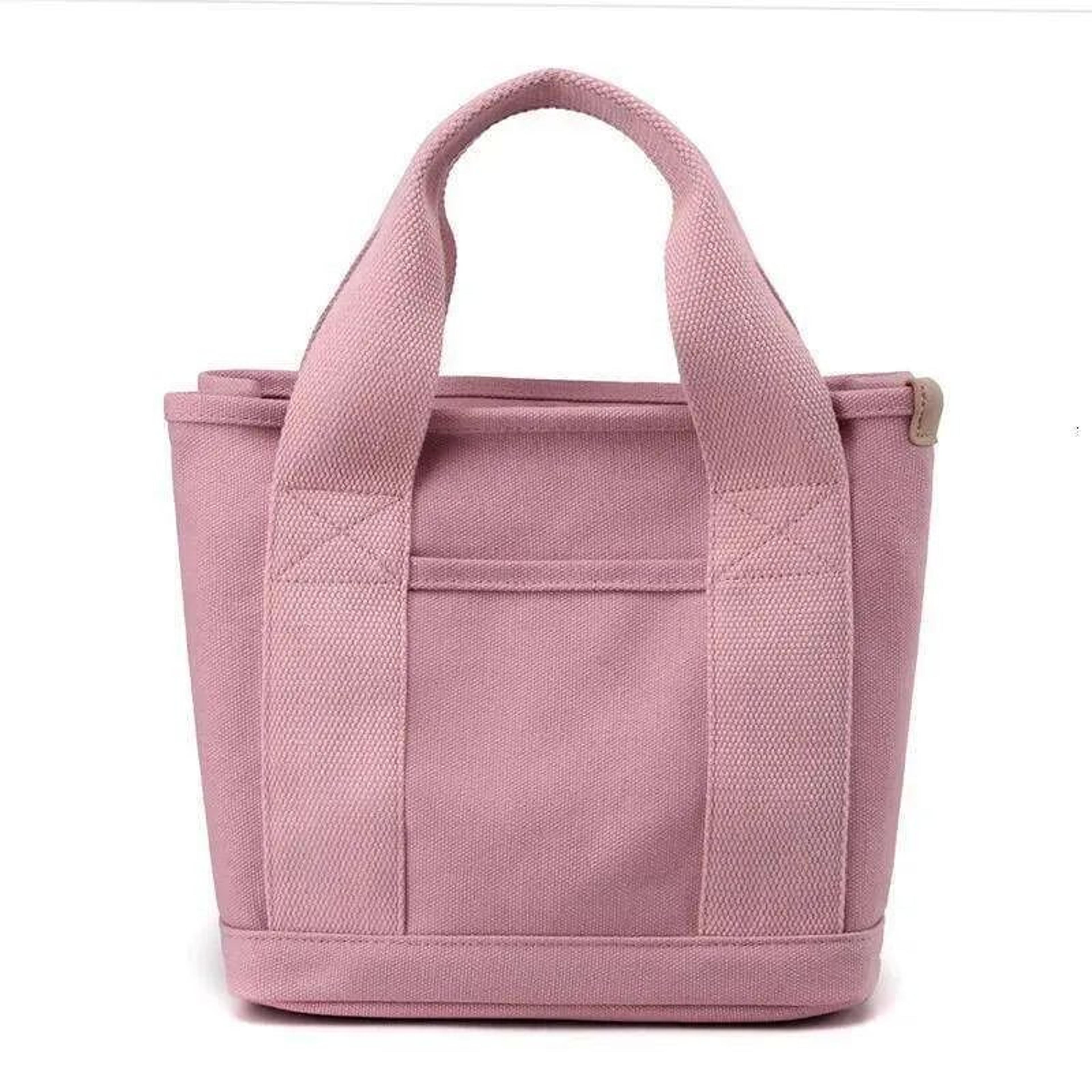 canvas bucket tote bag with zipper and shoulder strap