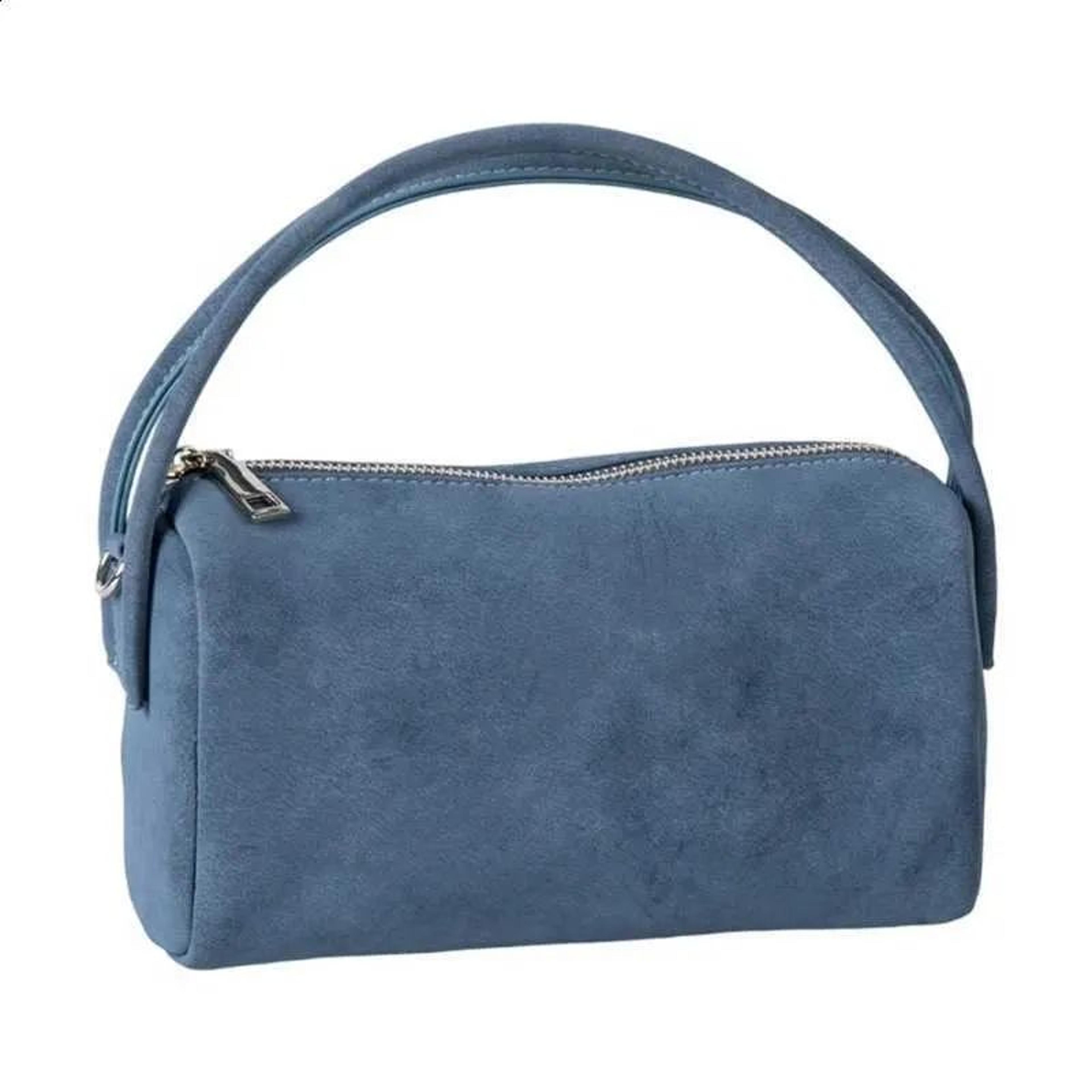 modern suede shoulder bag with multiple pockets and adjustable crossbody strap