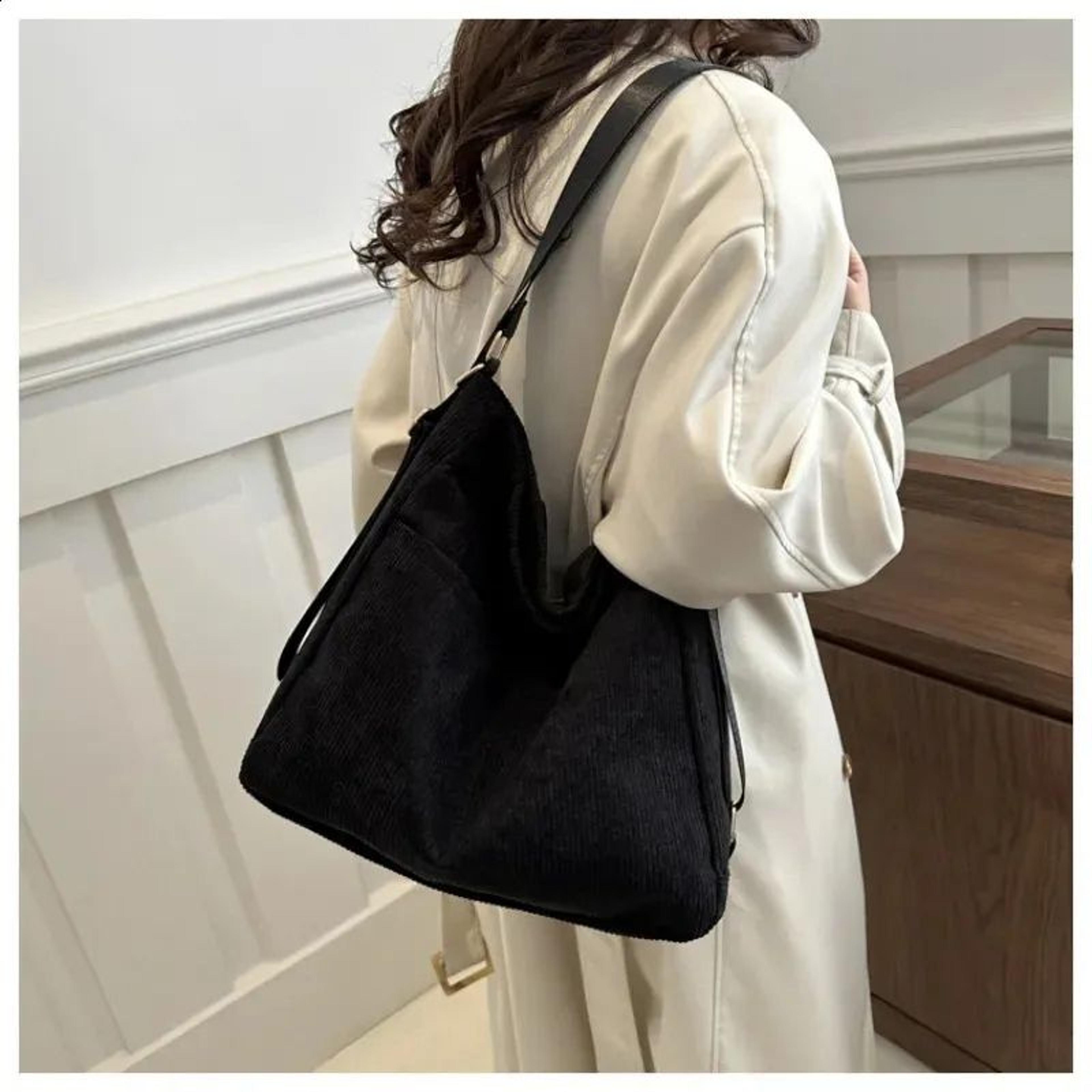 large corduroy tote bag lightweight shoulder and crossbody bag for everyday use