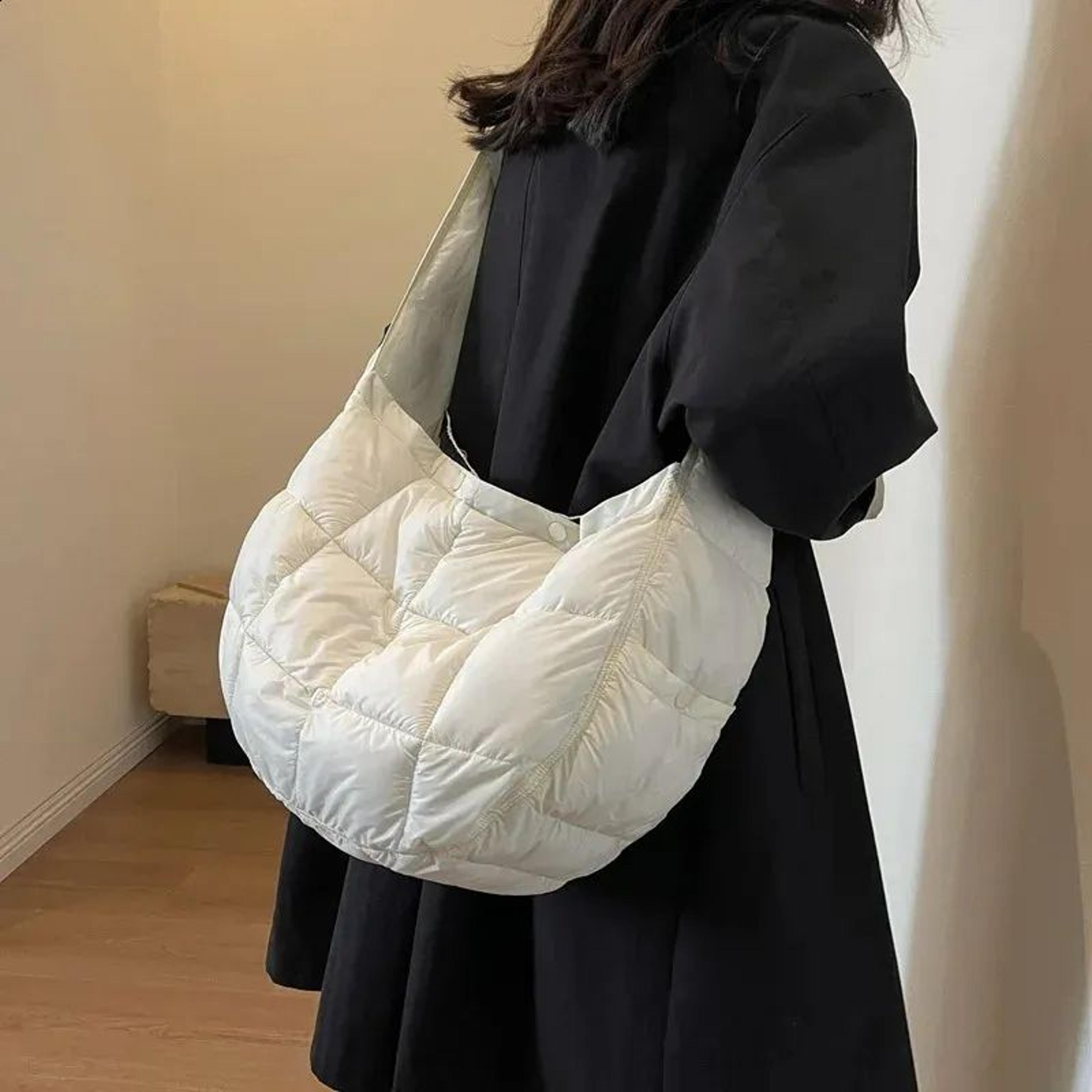 quilted nylon crossbody hobo bag lightweight padded shoulder bag with adjustable strap
