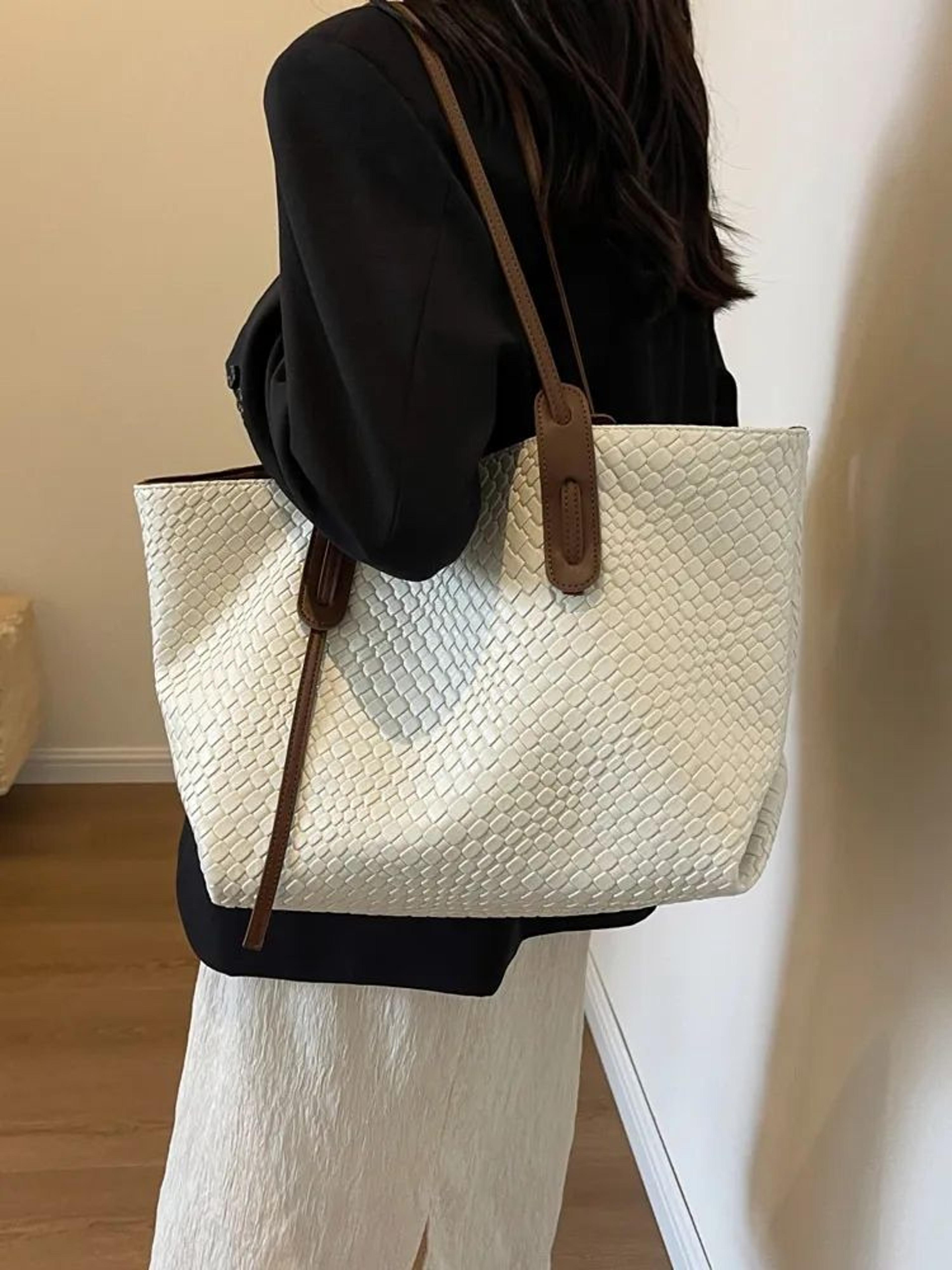 large mesh beach bag retro woven oversized shoulder tote for summer vacations
