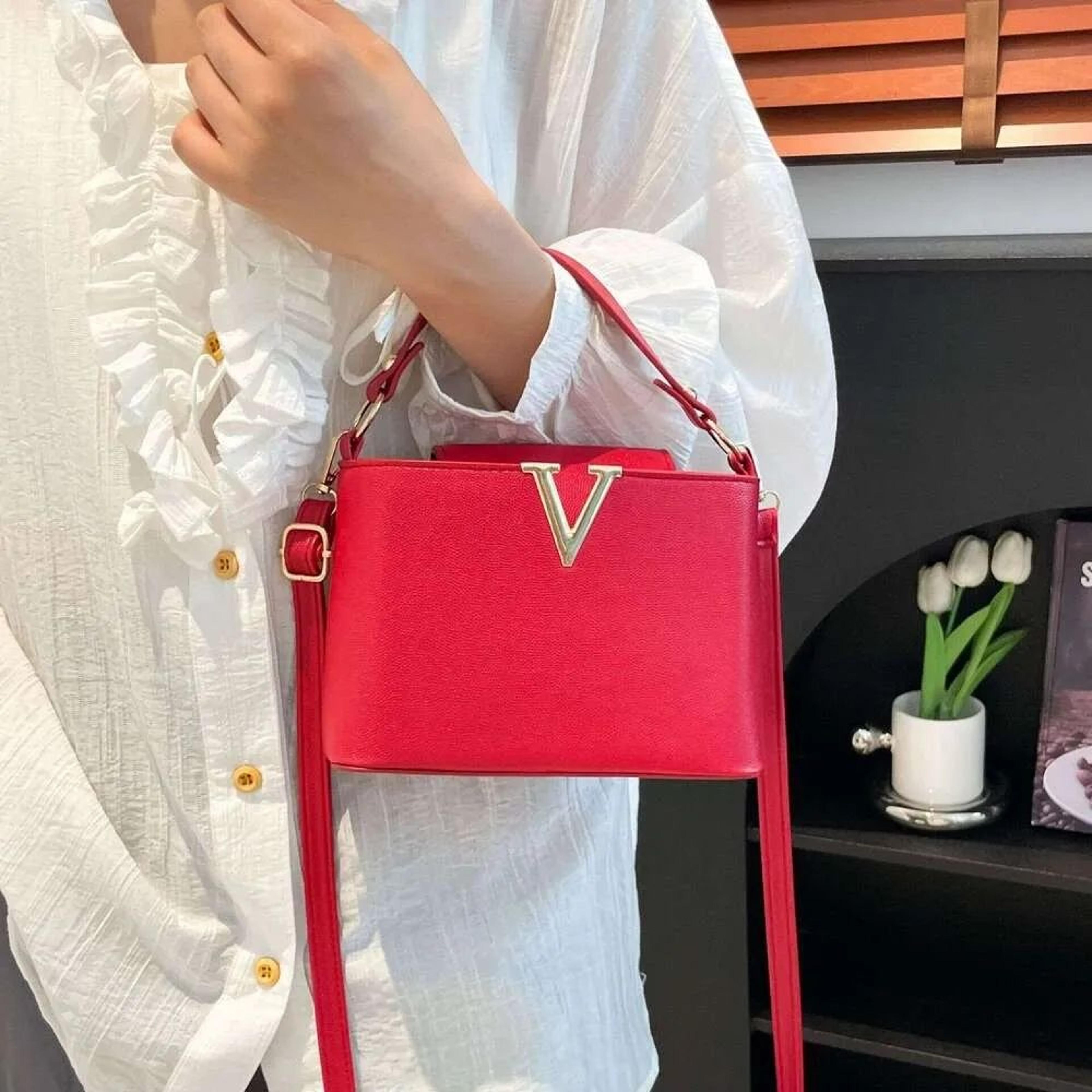 womens v-shaped bucket bag large capacity shoulder and crossbody handbag