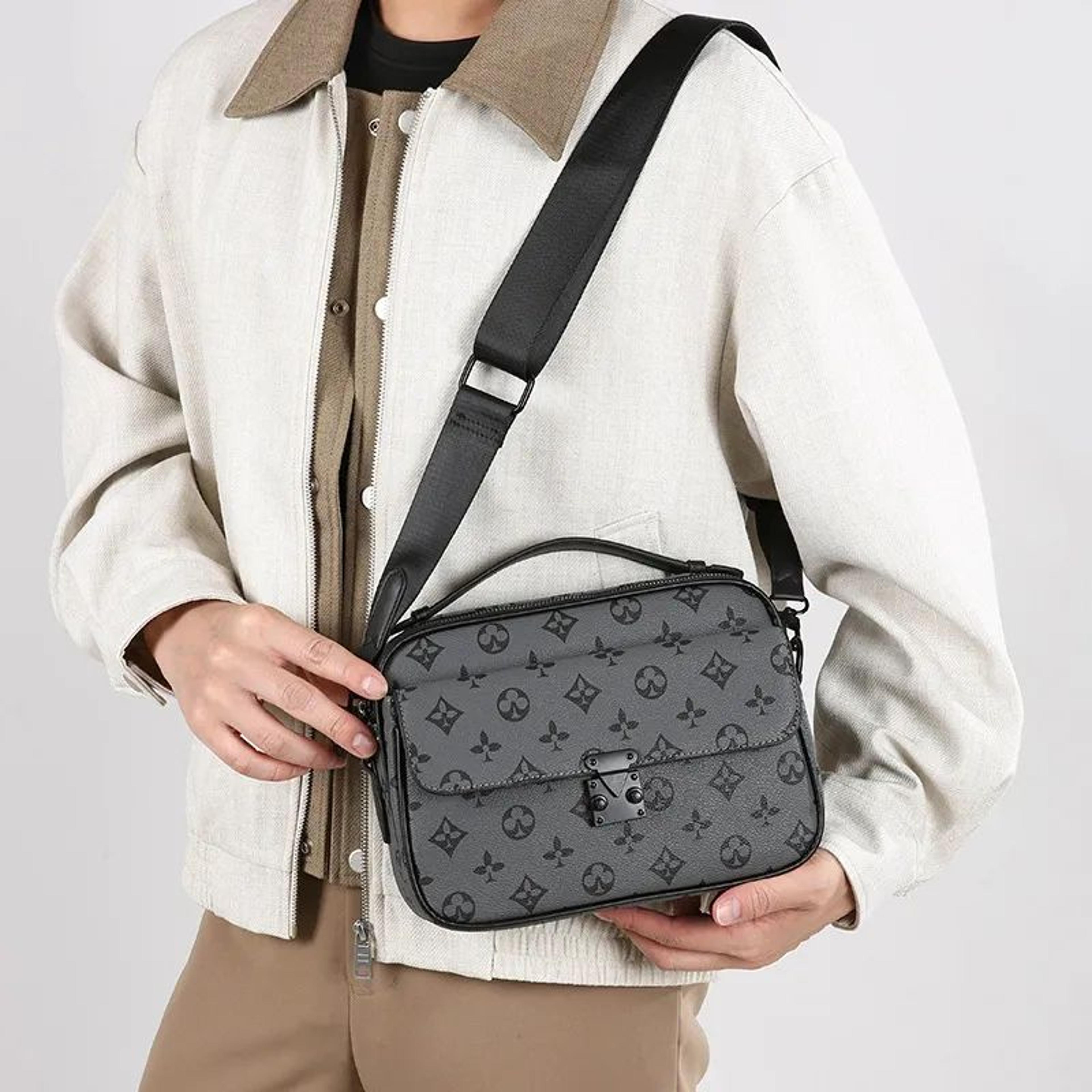 men business messenger bag with adjustable shoulder strap for work and travel