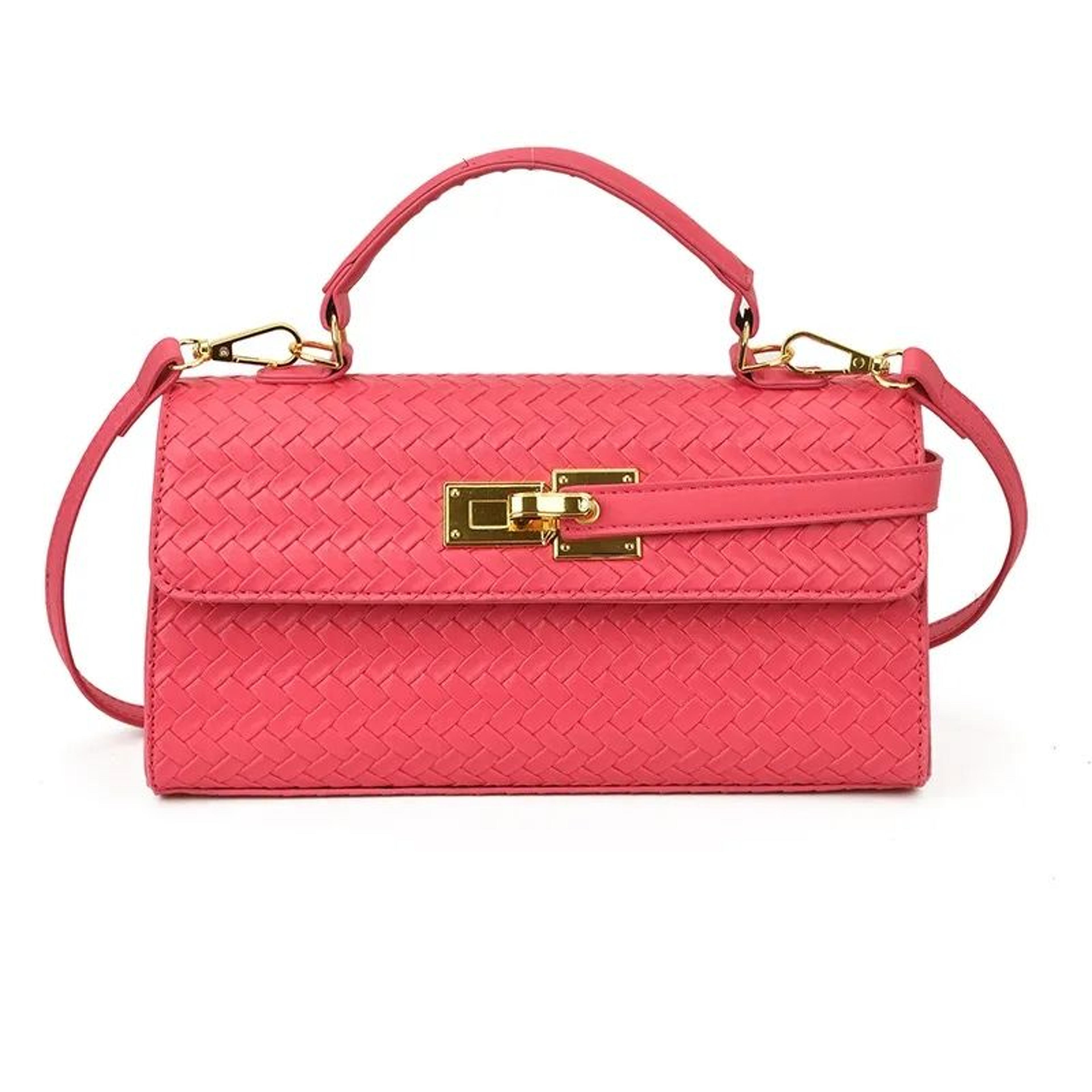 womens woven pattern crossbody bag lightweight pu square shoulder handbag