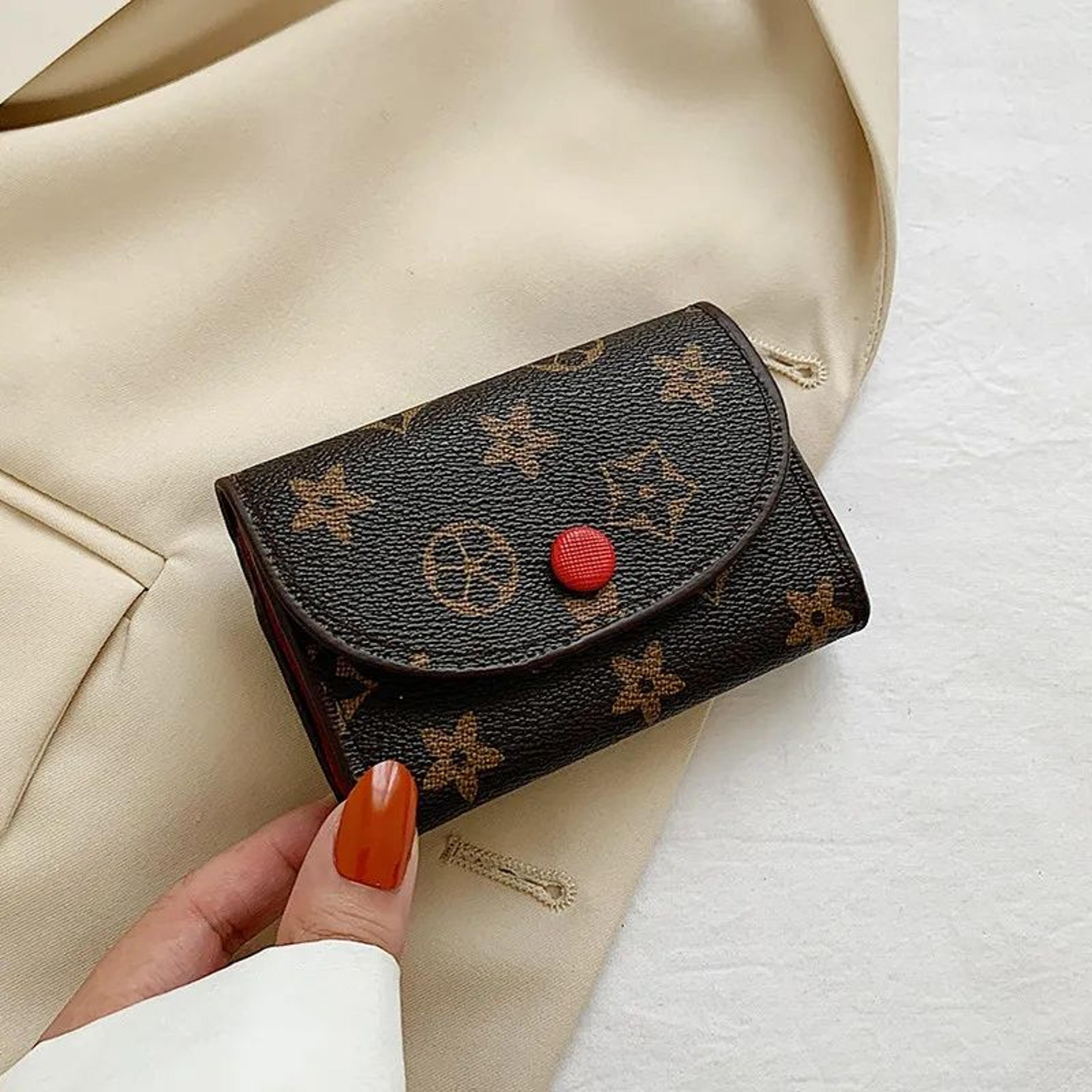 womens compact retro card holder wallet with id slots and coin purse