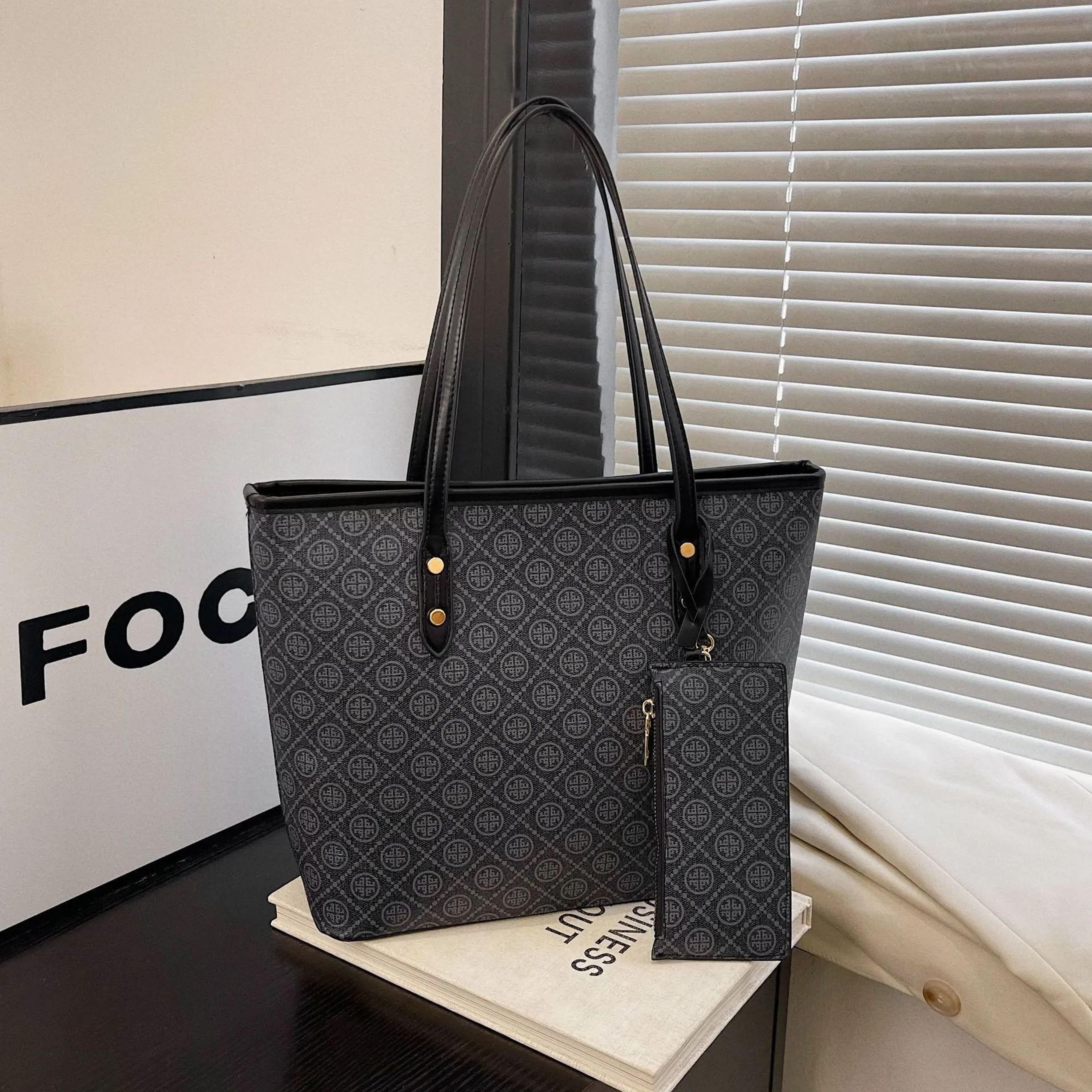 women checkerboard tote bag set matching shoulder handbags