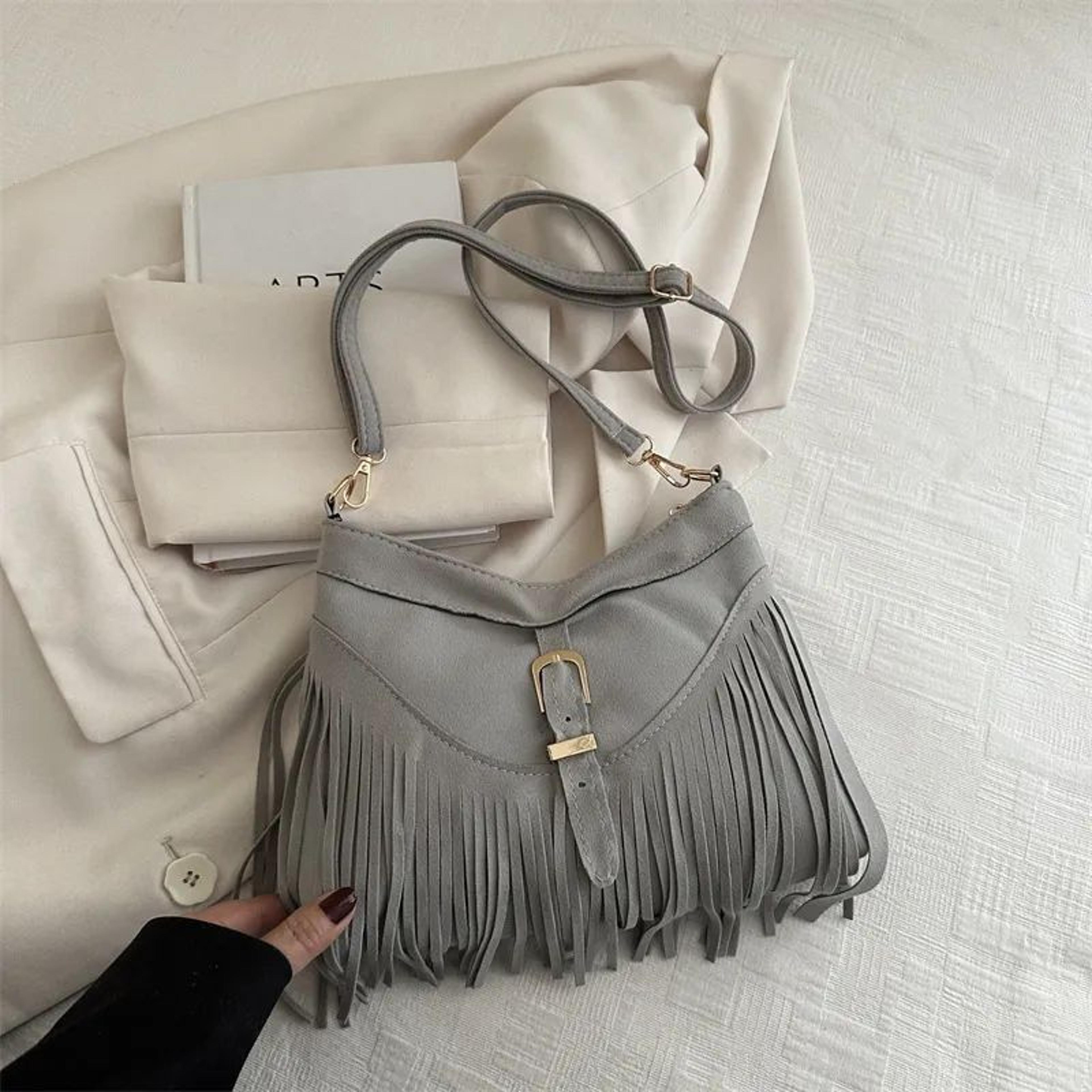 bohemian fringe crossbody bag with retro single shoulder design