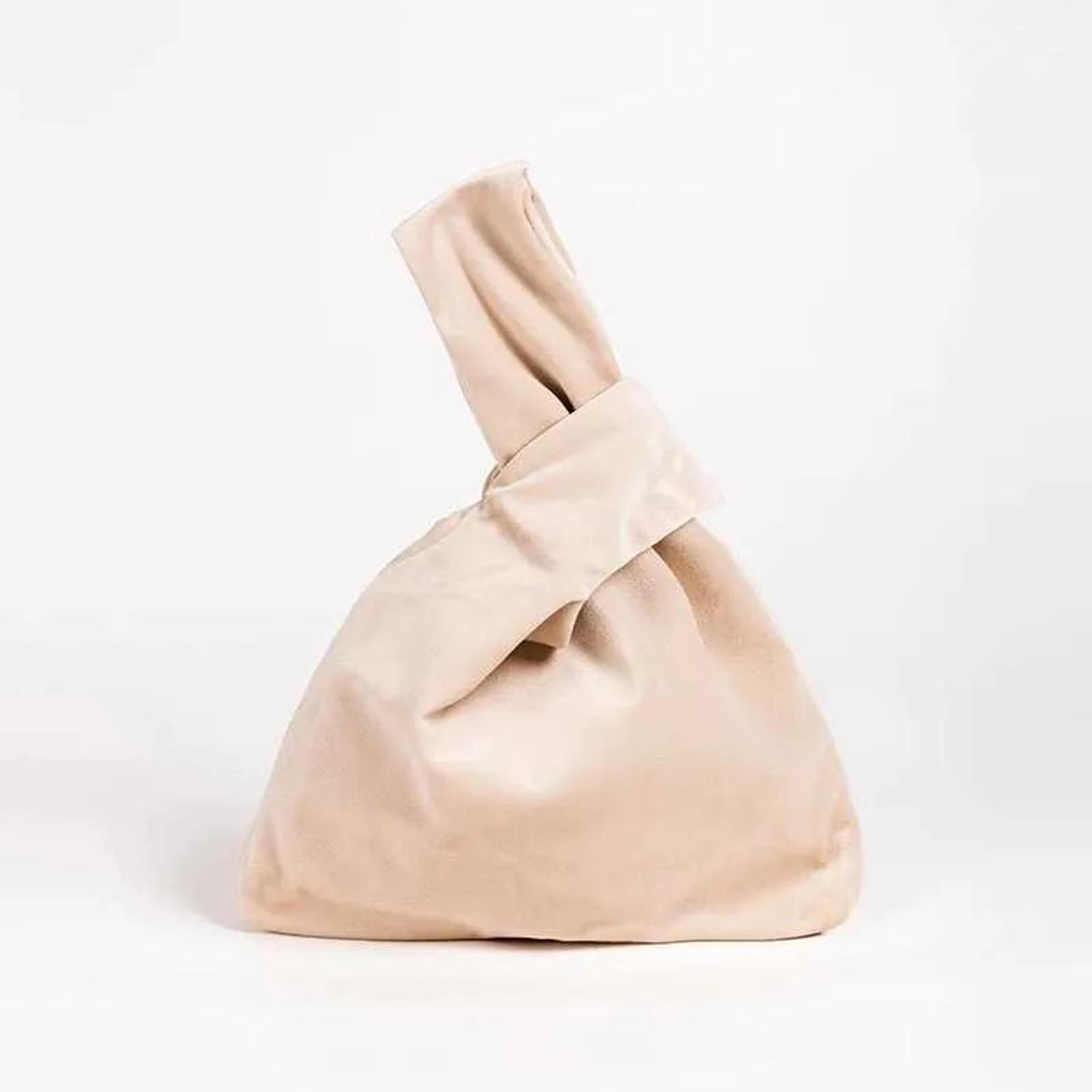 women small velvet knot wristlet clutch handbag