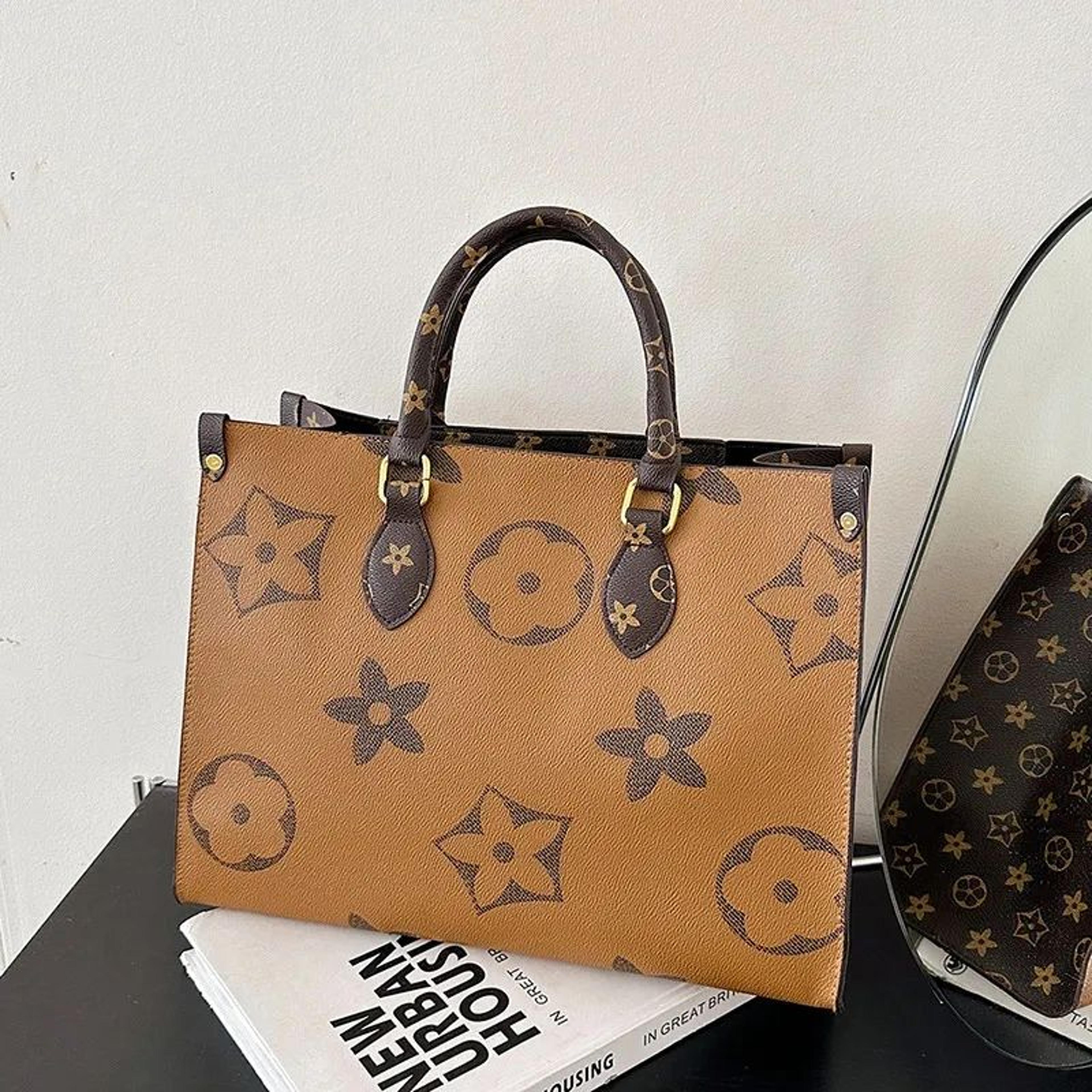 retro printed large capacity tote bag for women everyday commuting handbag