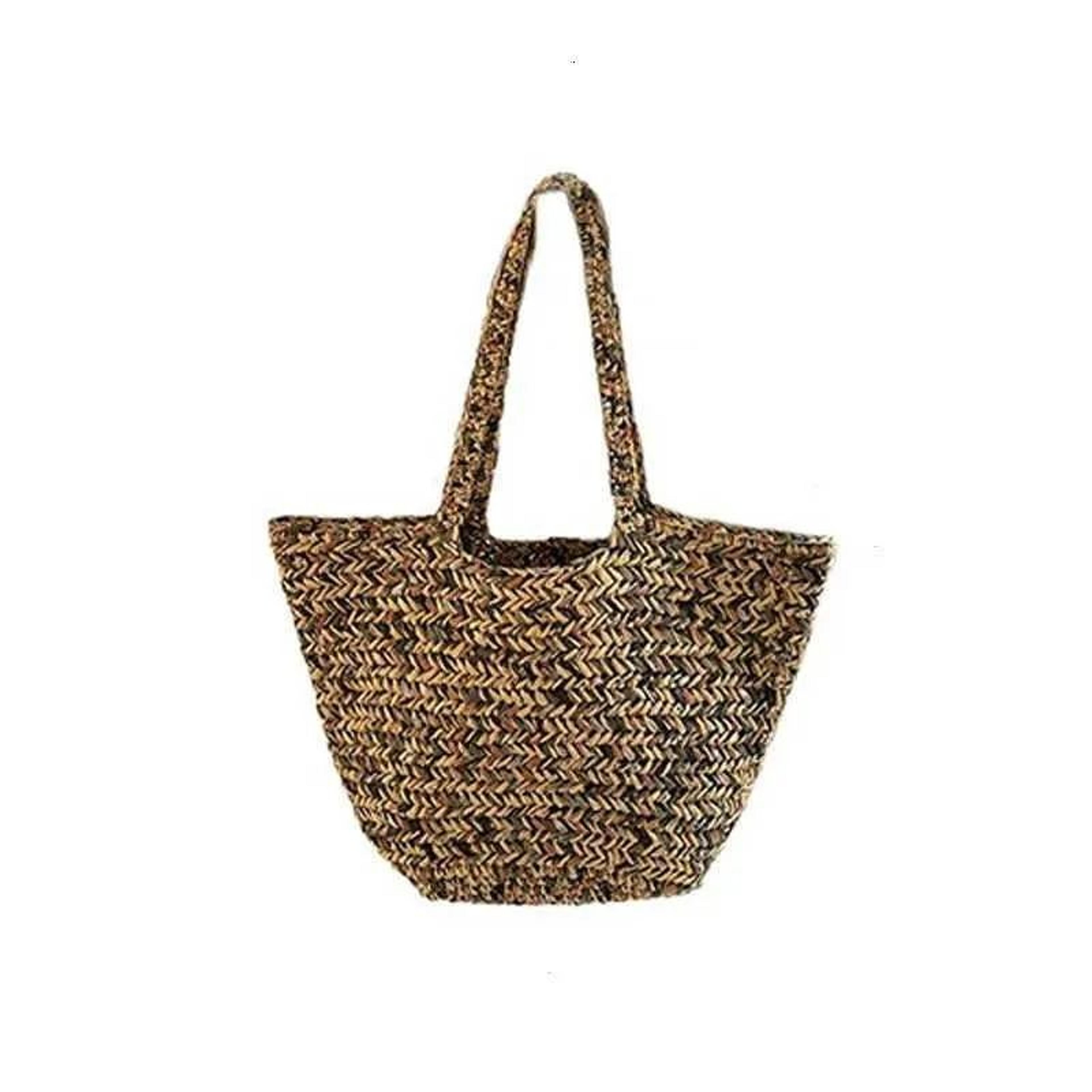 handmade woven tote bag for women large capacity summer beach shoulder bag