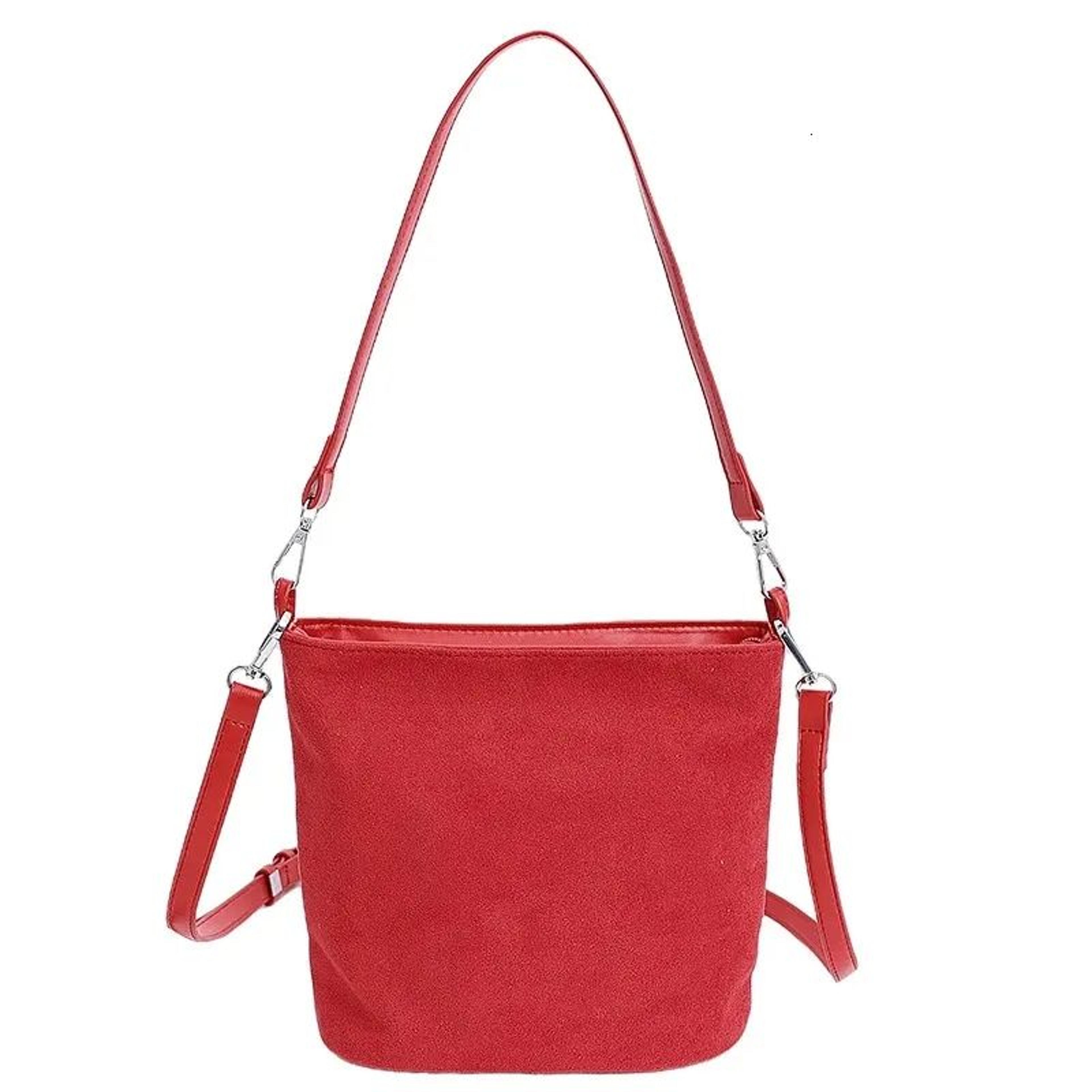 large faux suede tote bag for women with adjustable shoulder strap and zipper