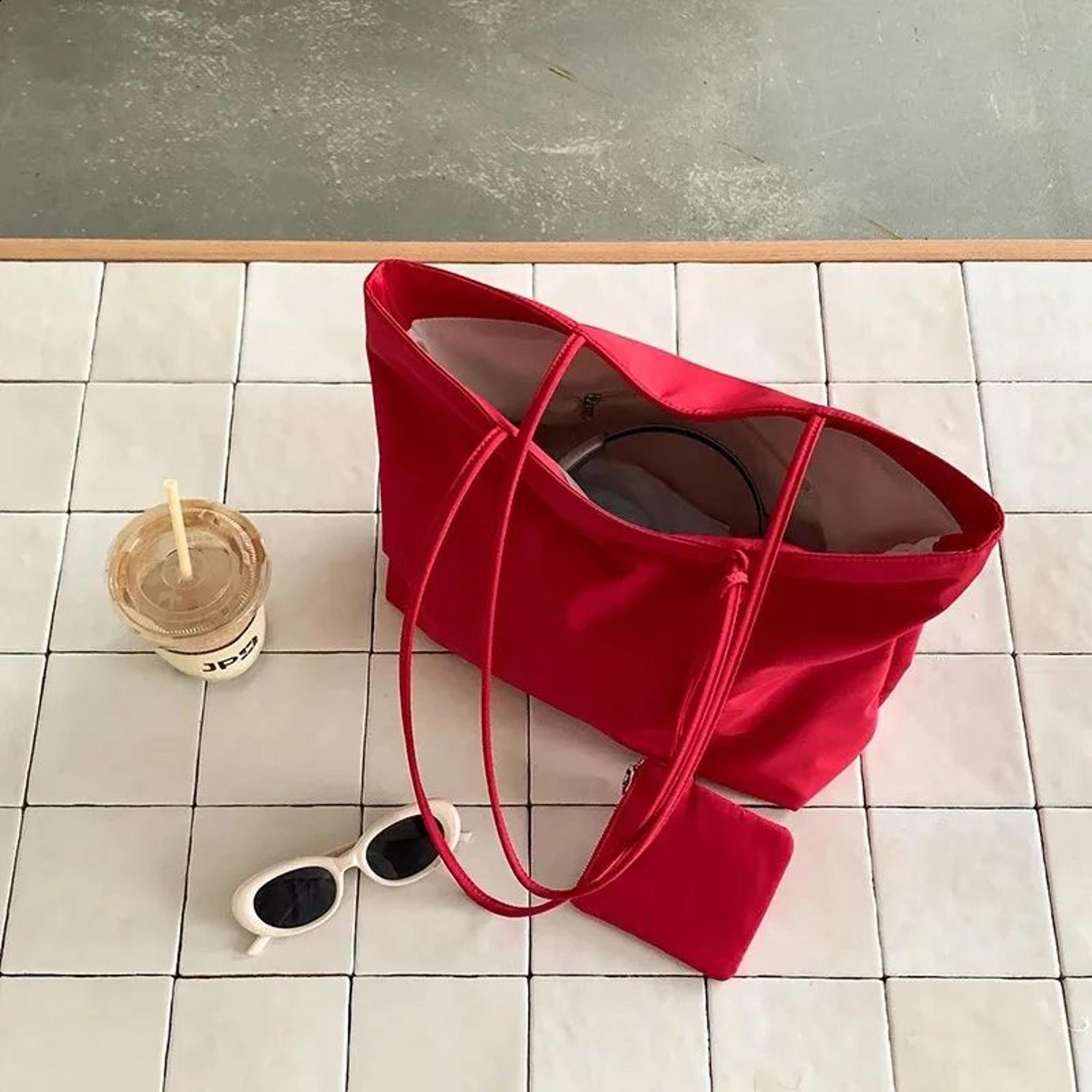 large capacity nylon tote bag for women korean style casual shoulder bag