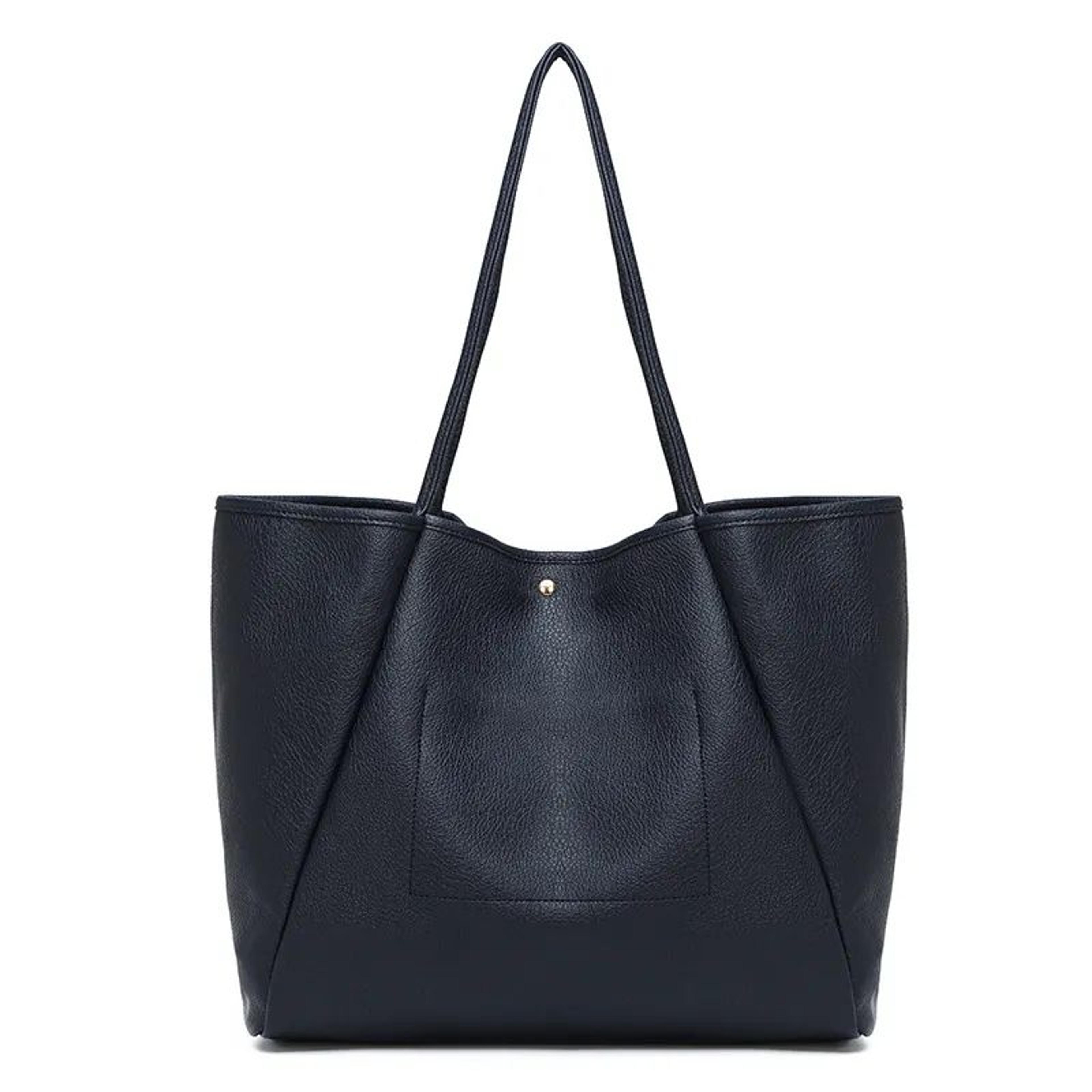 pu leather tote handbag for women with travel wallet for shopping and weekend trips