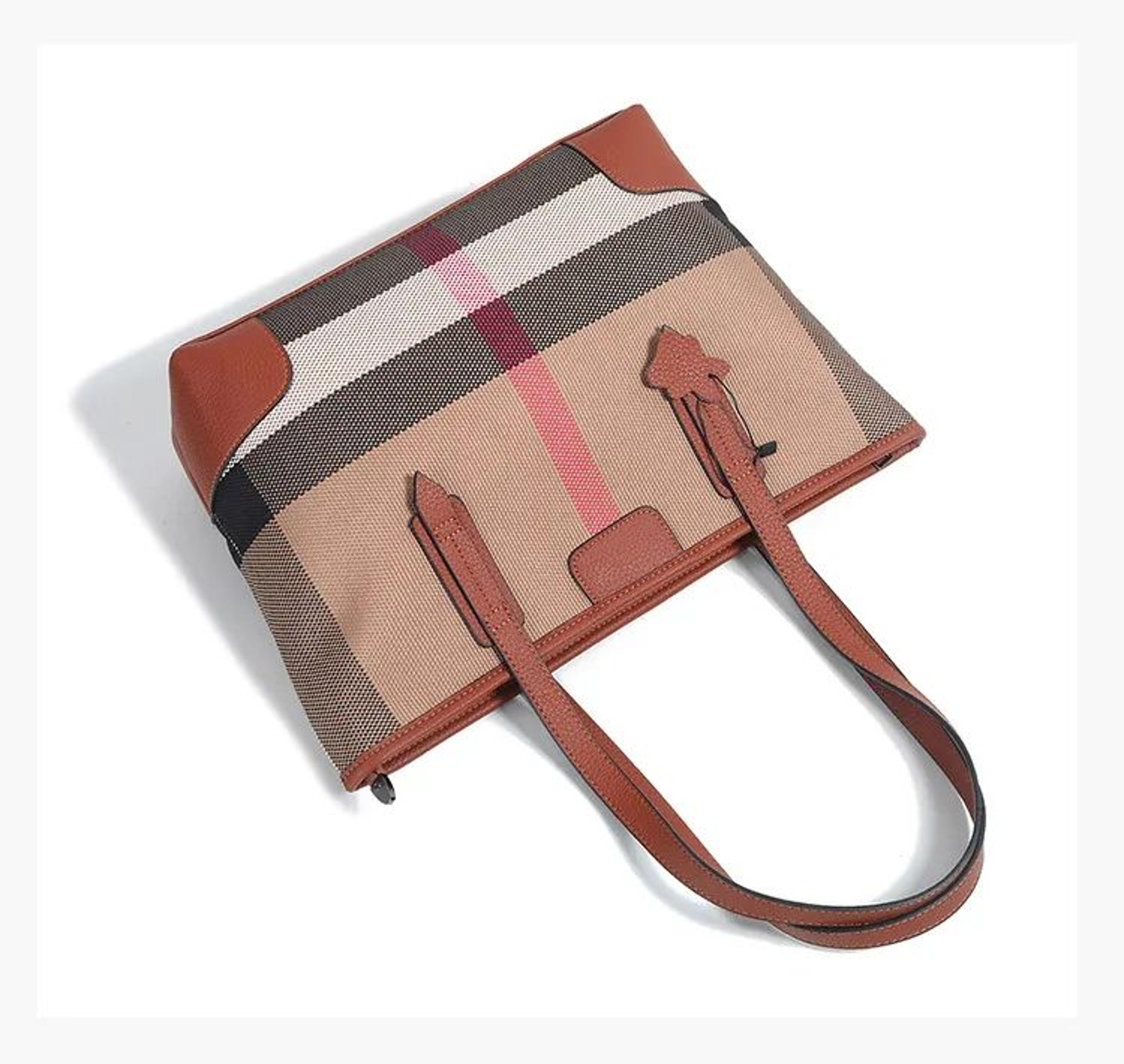 plaid tote bag for women large capacity minimalist shoulder handbag